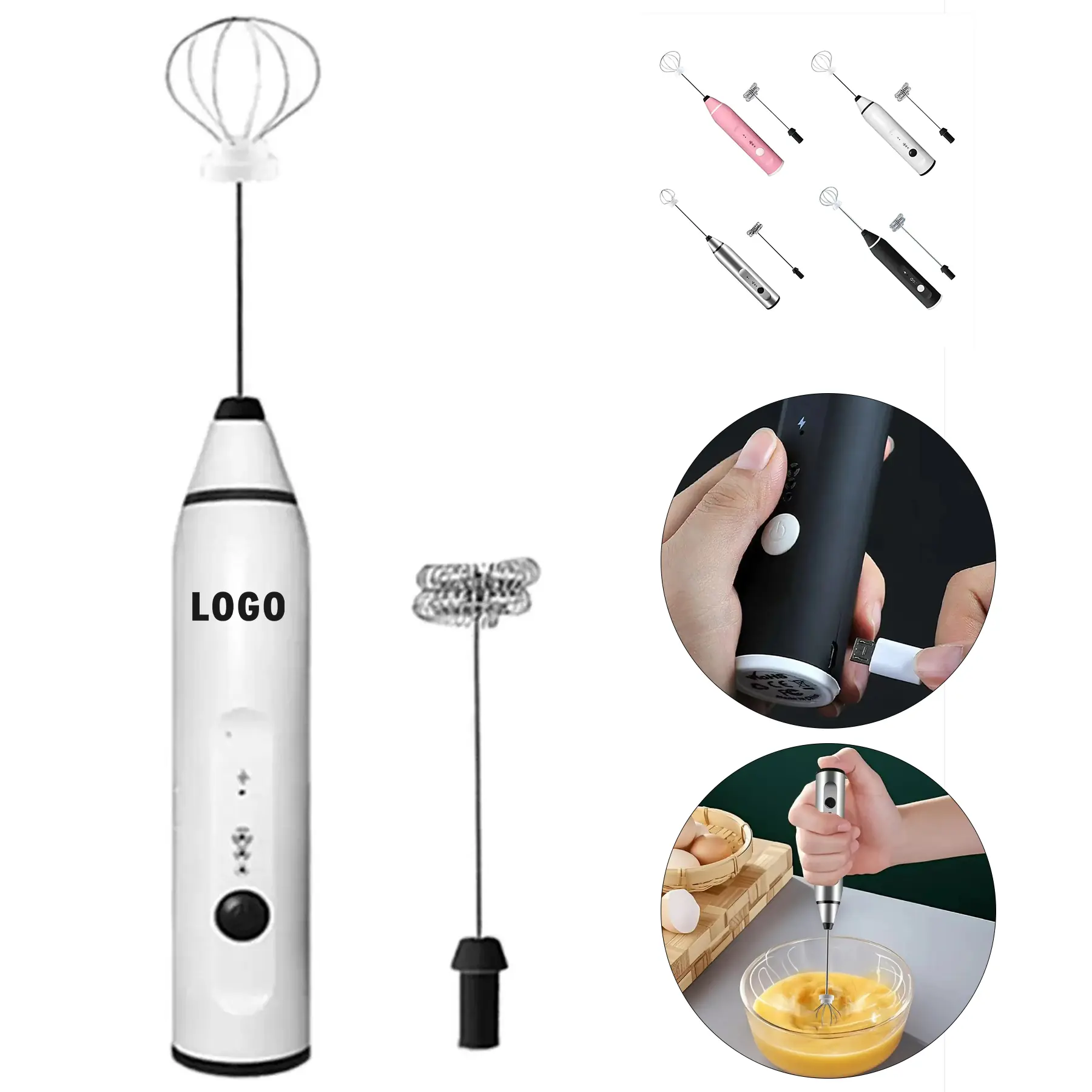 Cordless Electric Whisk Frother Dual Head Kitchen Tool 2
