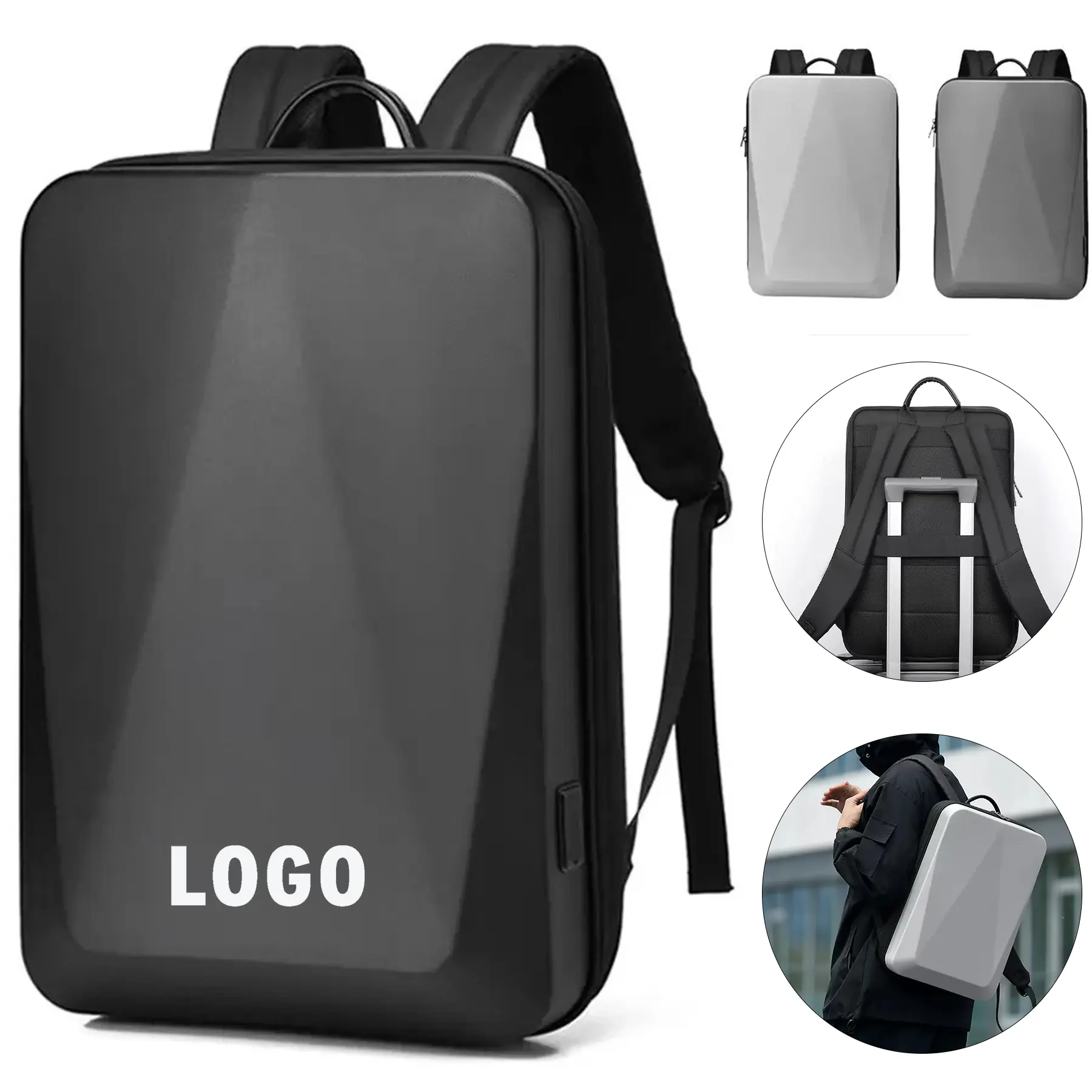 Hardshell Laptop Backpack Travel Protection Customizable 2