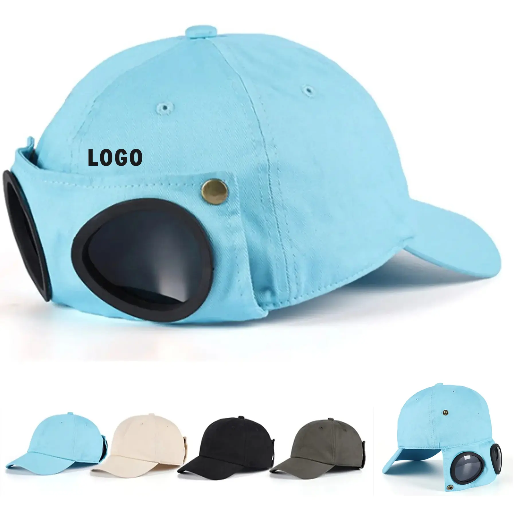 Aviator Baseball Cap Integrated Sunglasses 2