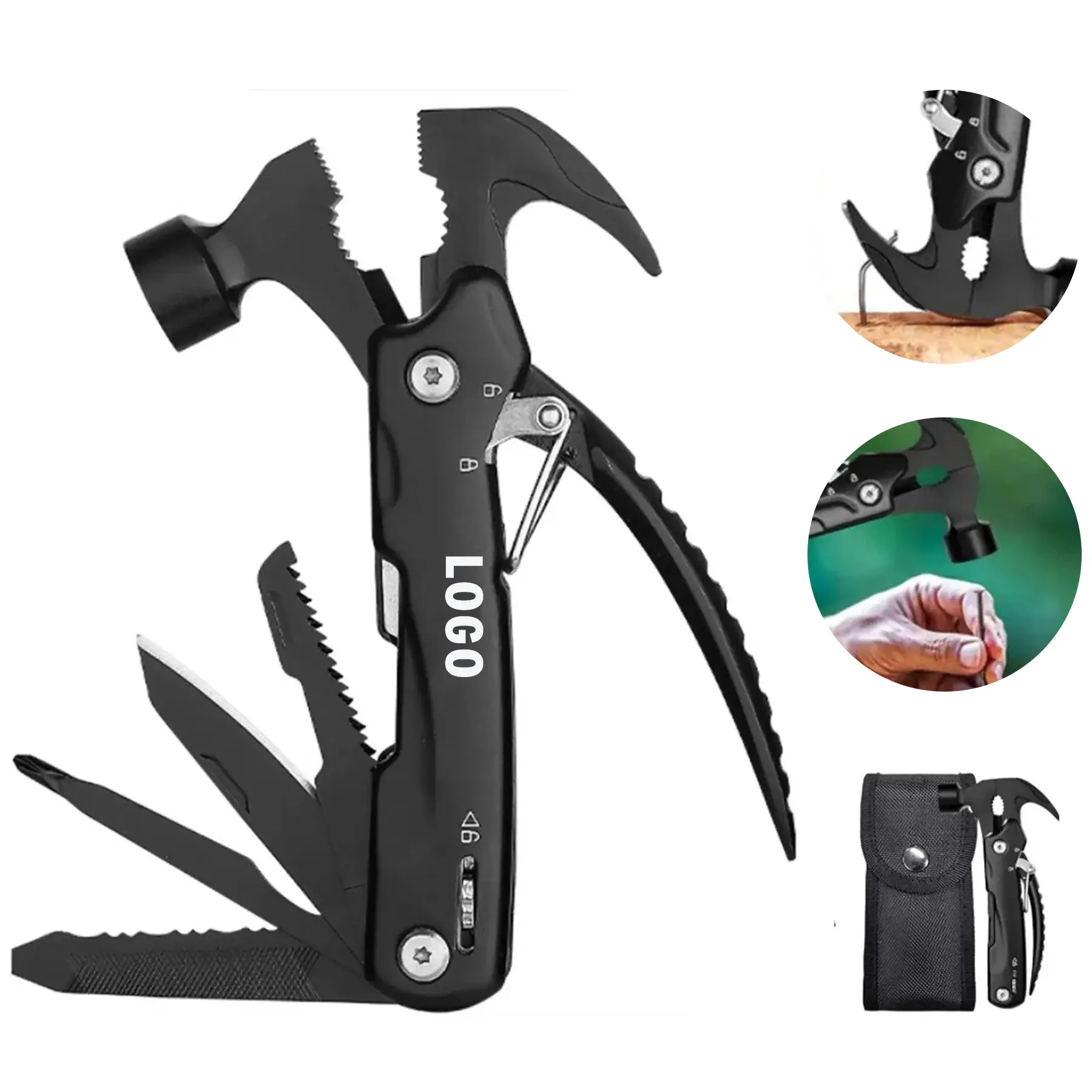 Compact Emergency Multi-Tool Hammer Pliers Saw Knife 2