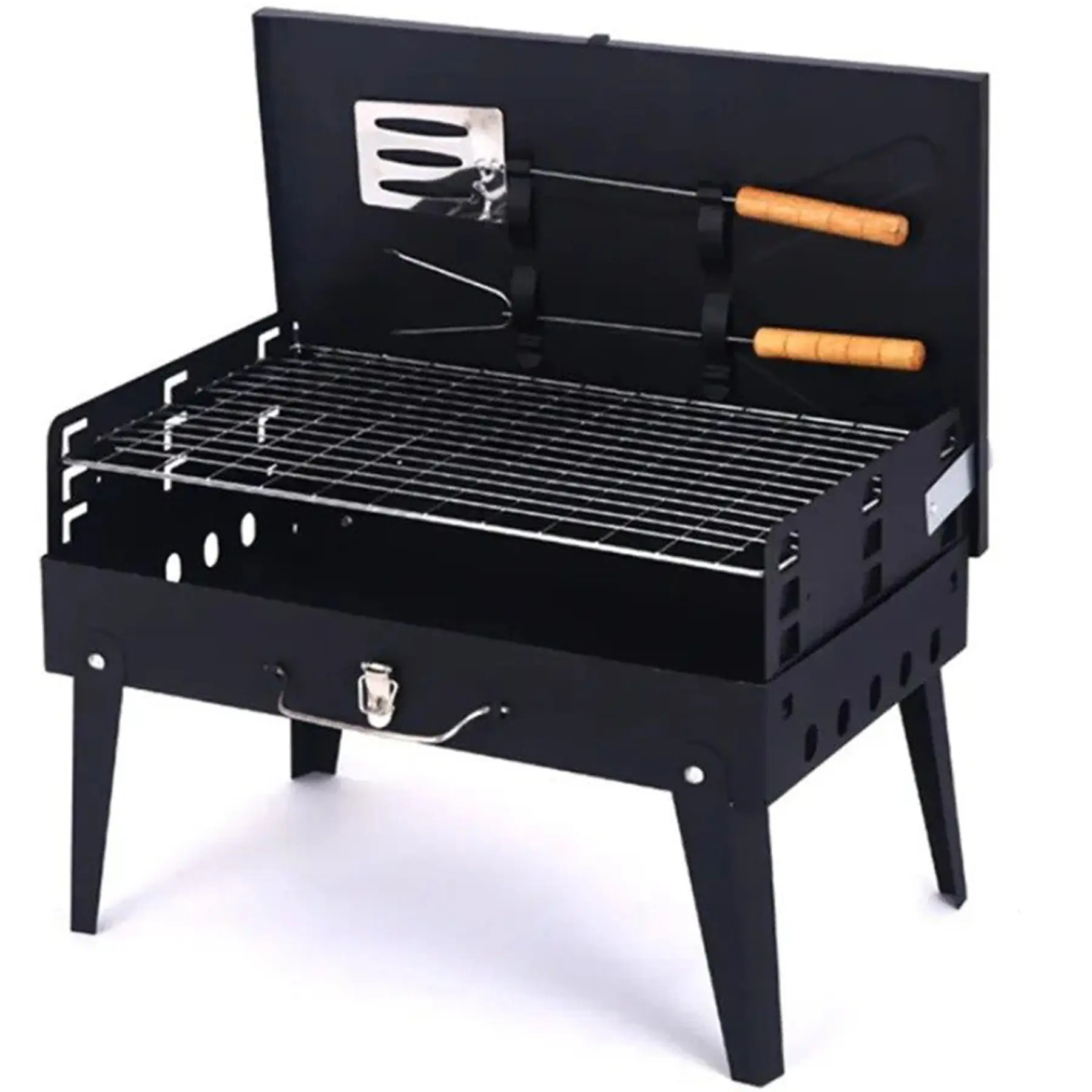 Portable Folding BBQ Grill Tool Storage Set