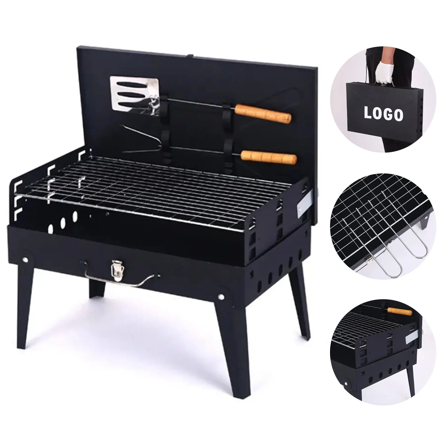 Portable Folding BBQ Grill Tool Storage Set 2