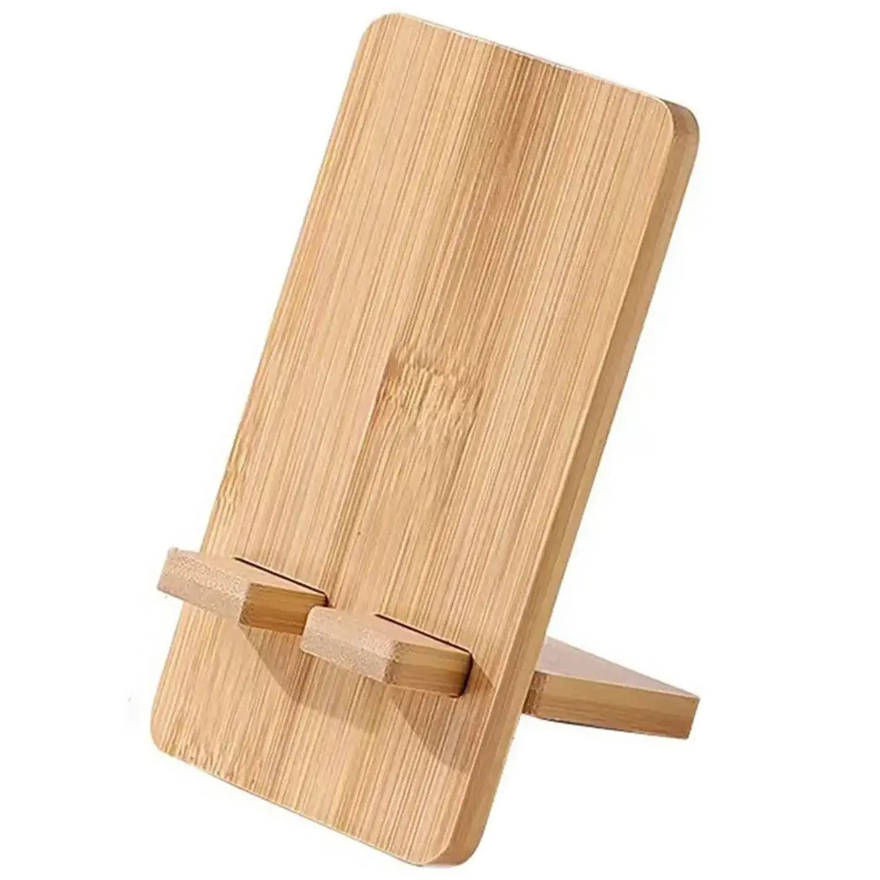 Natural Wood Phone Stand - Portable Eco Friendly Desktop Holder