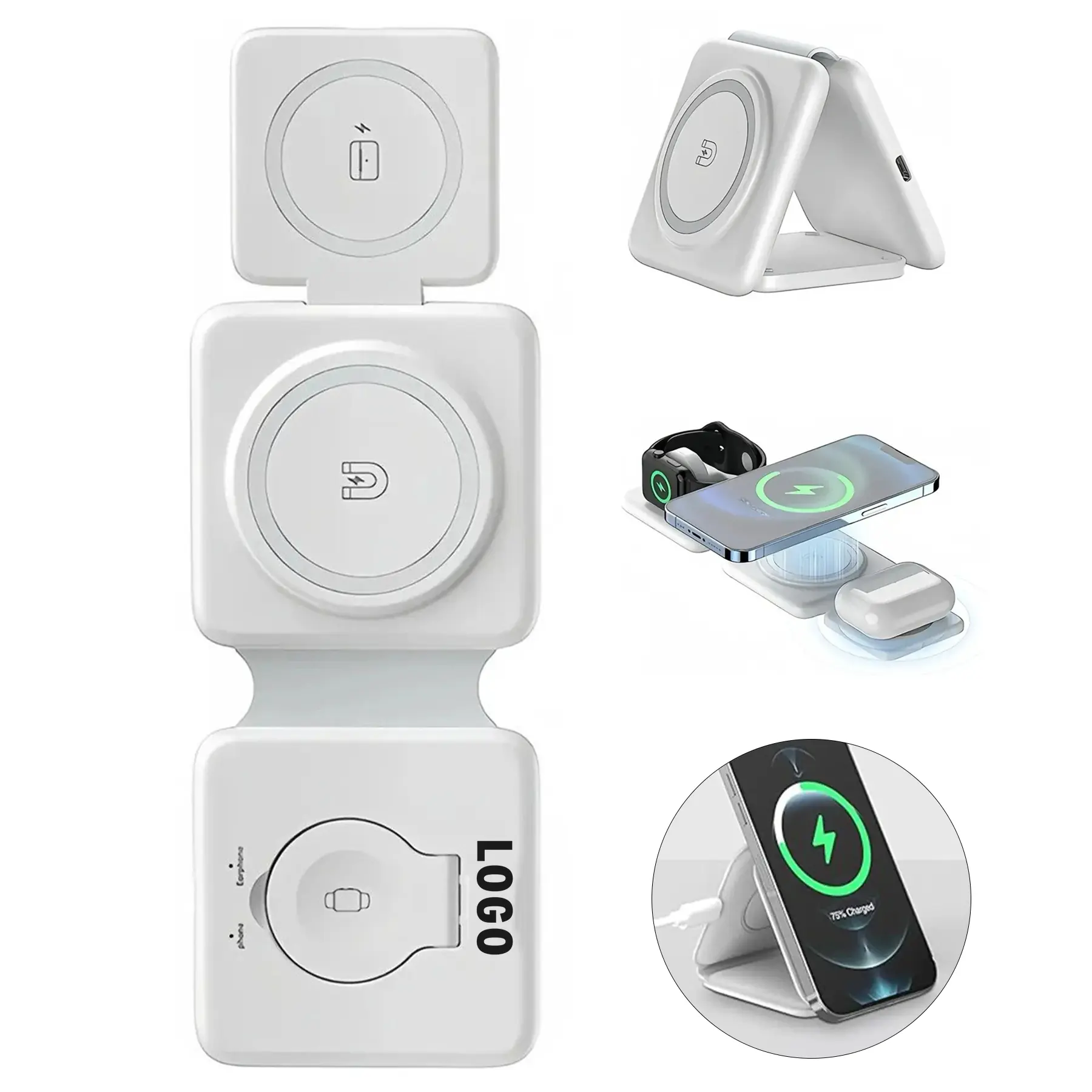Magnetic Foldable 3 Device Wireless Charger 2