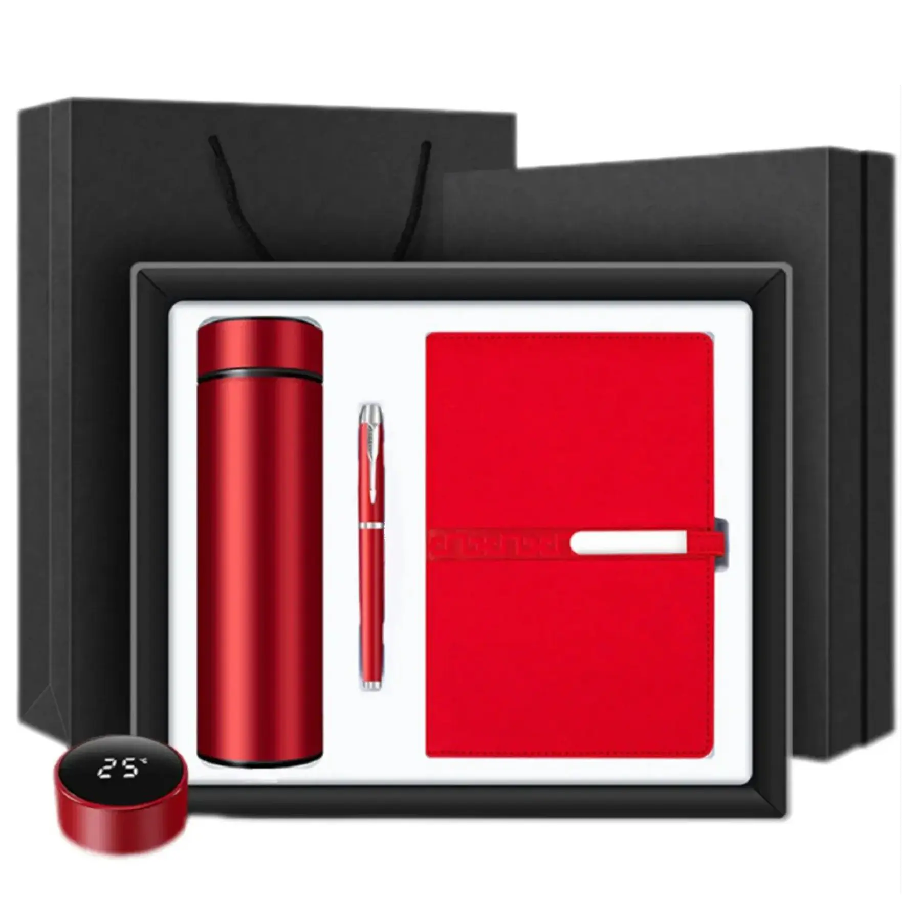 Smart Temperature Display Thermos Notebook Pen Gift Set