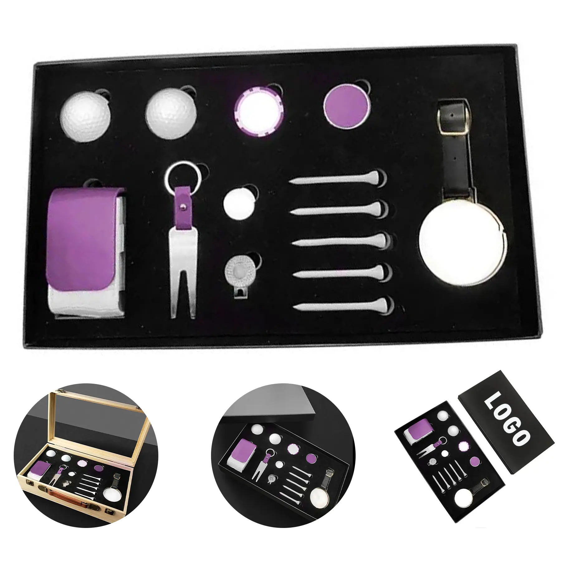 Custom Golf Accessory Gift Set Ball Markers Tees Divot Tool 2