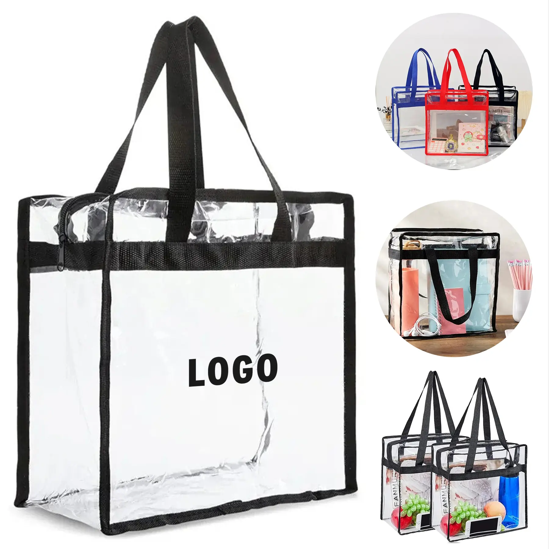 Transparent PVC Zipper Tote for Sporting Events and Concerts 2