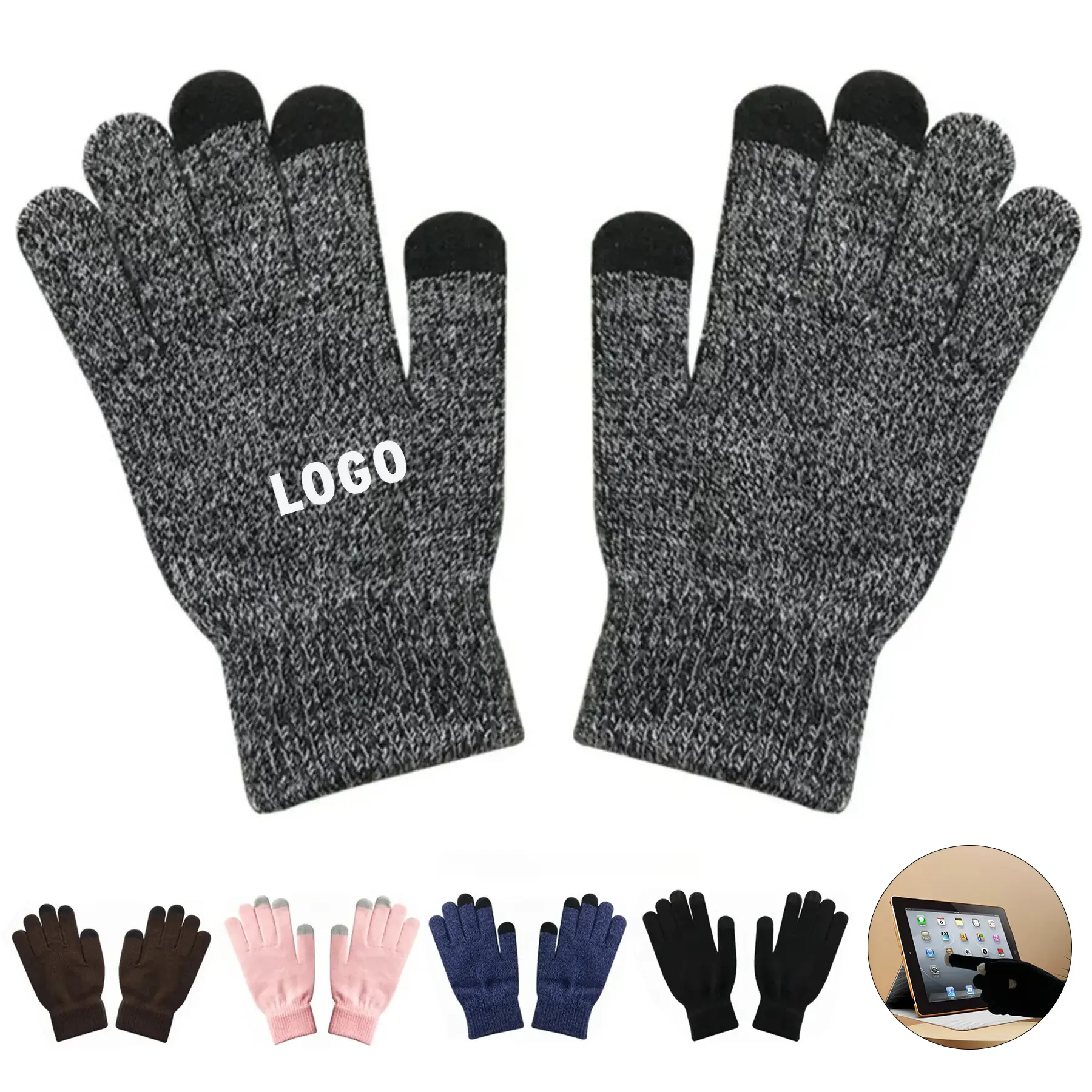 Winter Thermal Touchscreen Gloves Men Women Fleece Lined 2