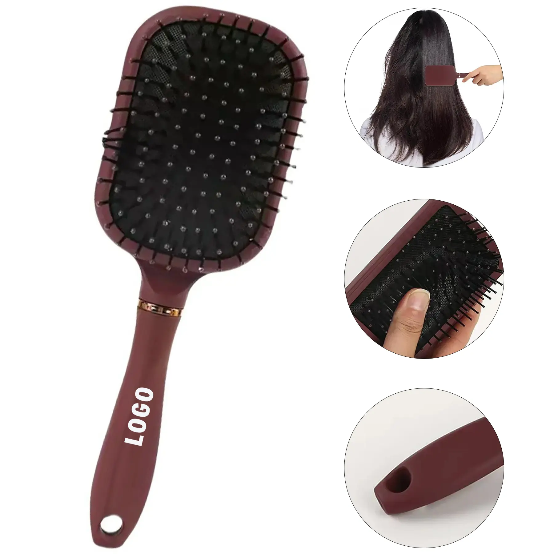 Personalized Paddle Cushion Hair Brush Comfortable Detangling Tool 2