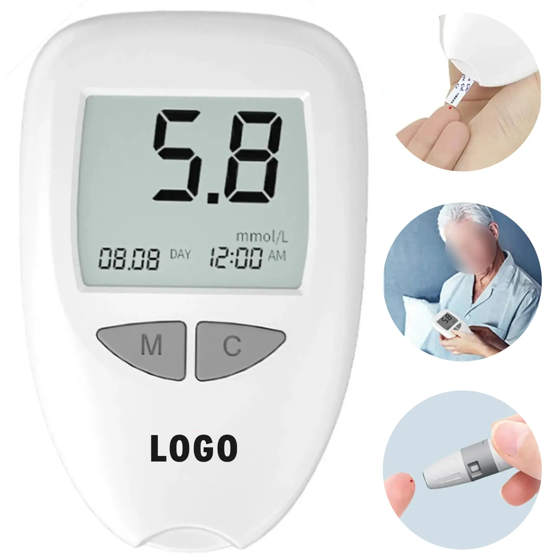 Blood Glucose Monitoring Kit Meter 25 Strips 25 Lancets 2