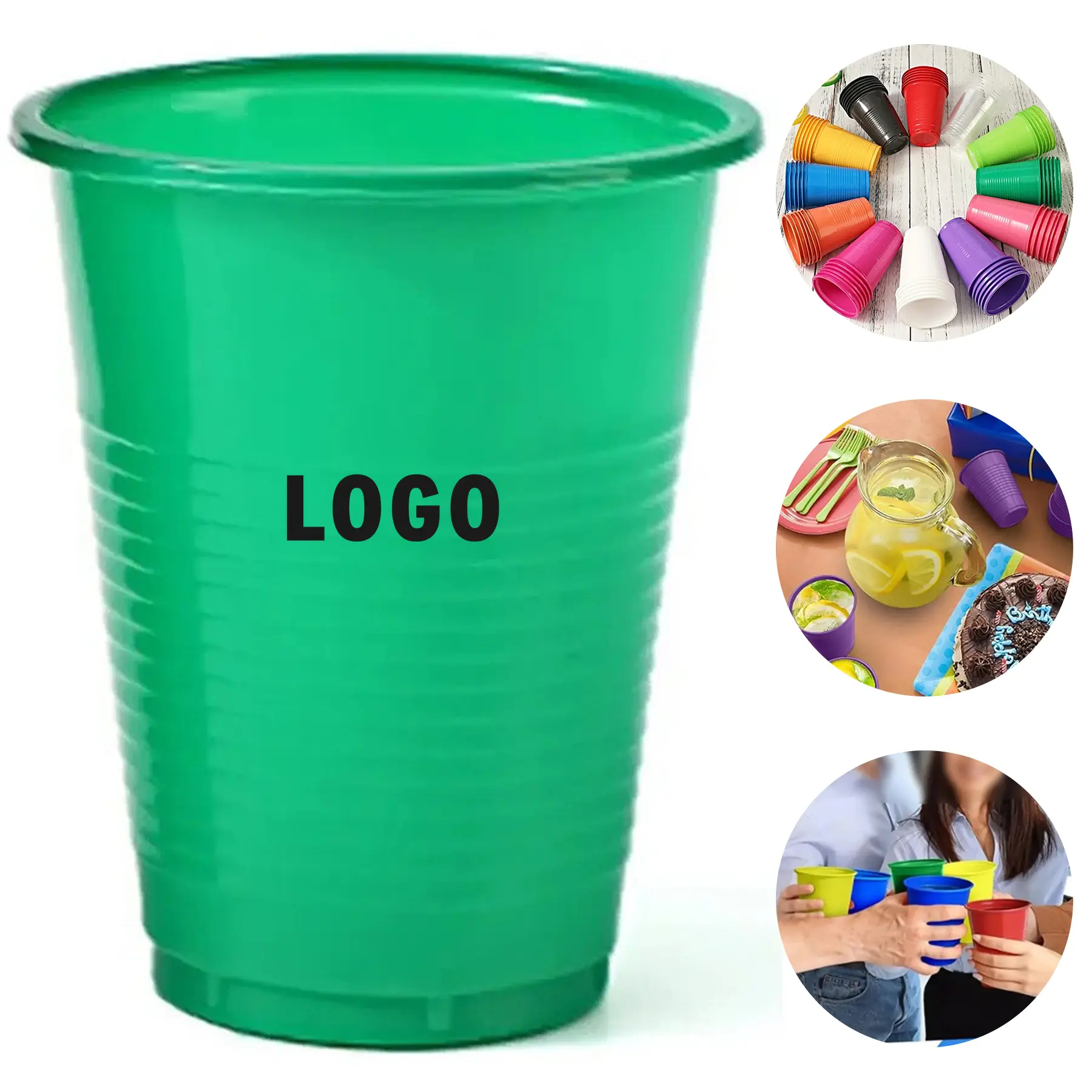 7oz Disposable Plastic Party Cups Assorted Bright Colors 2