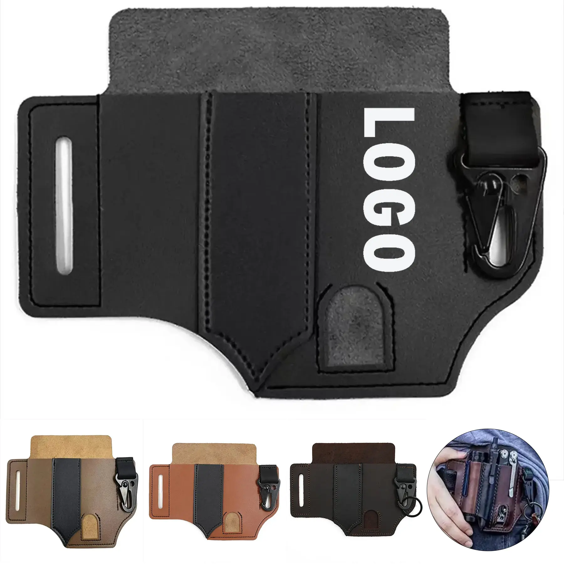 Premium Leather Utility Organizer Belt Pouch 2