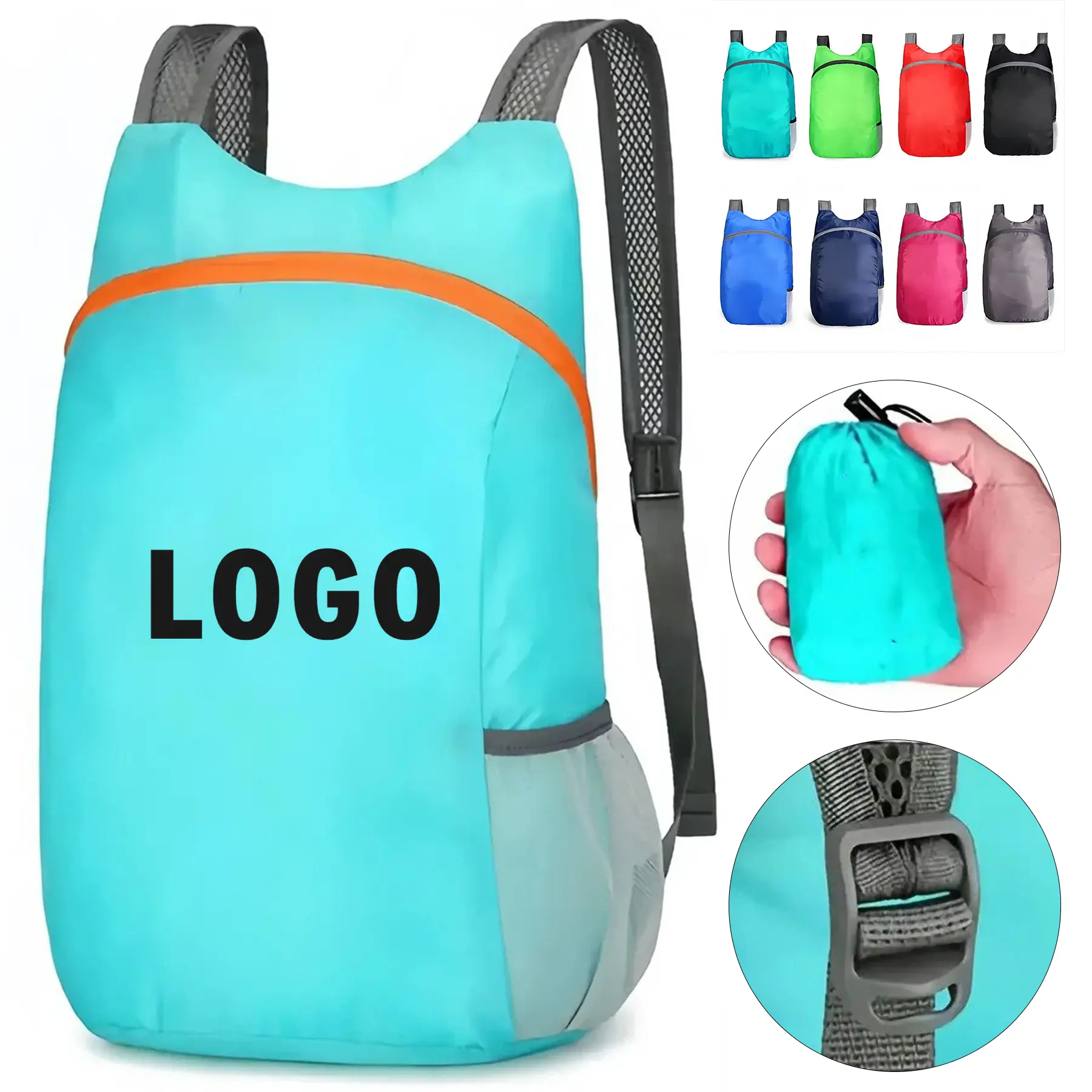Packable Water Resistant Travel Daypack Lightweight Foldable Backpack 2