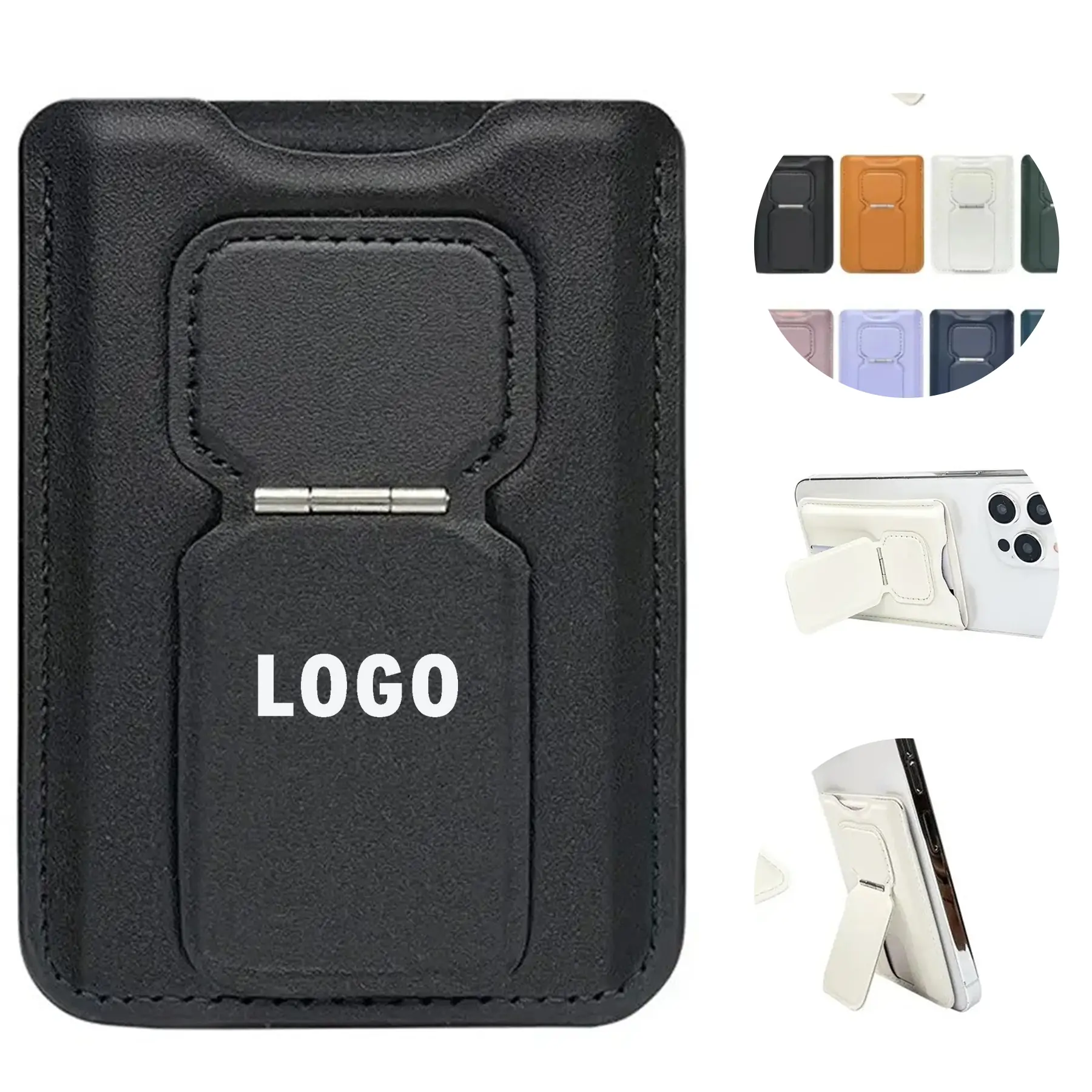 Multifunction Magnetic Leather Wallet Card Holder Phone Stand 2