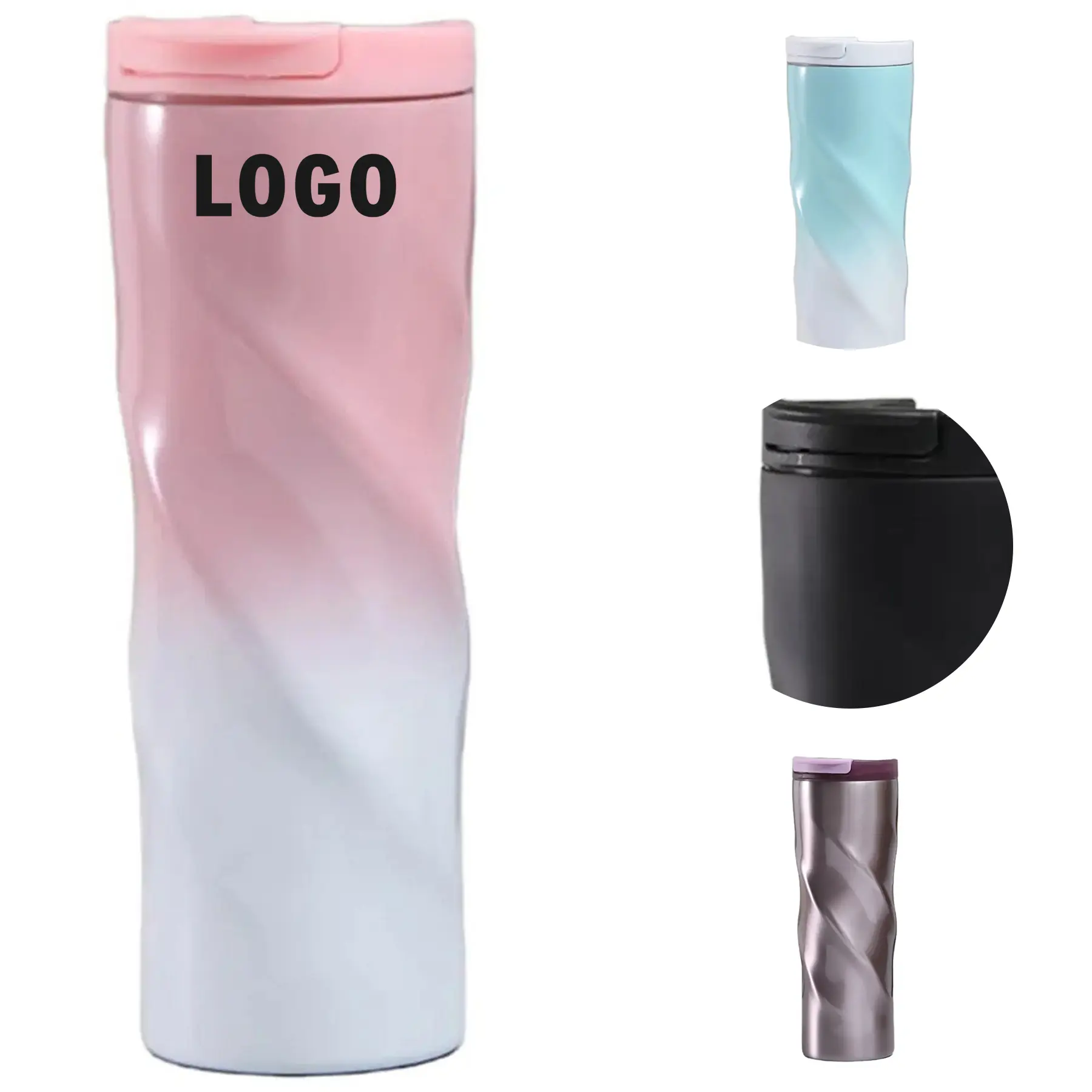 Stainless Steel Twisted Vacuum Insulated Tumbler 16oz 2