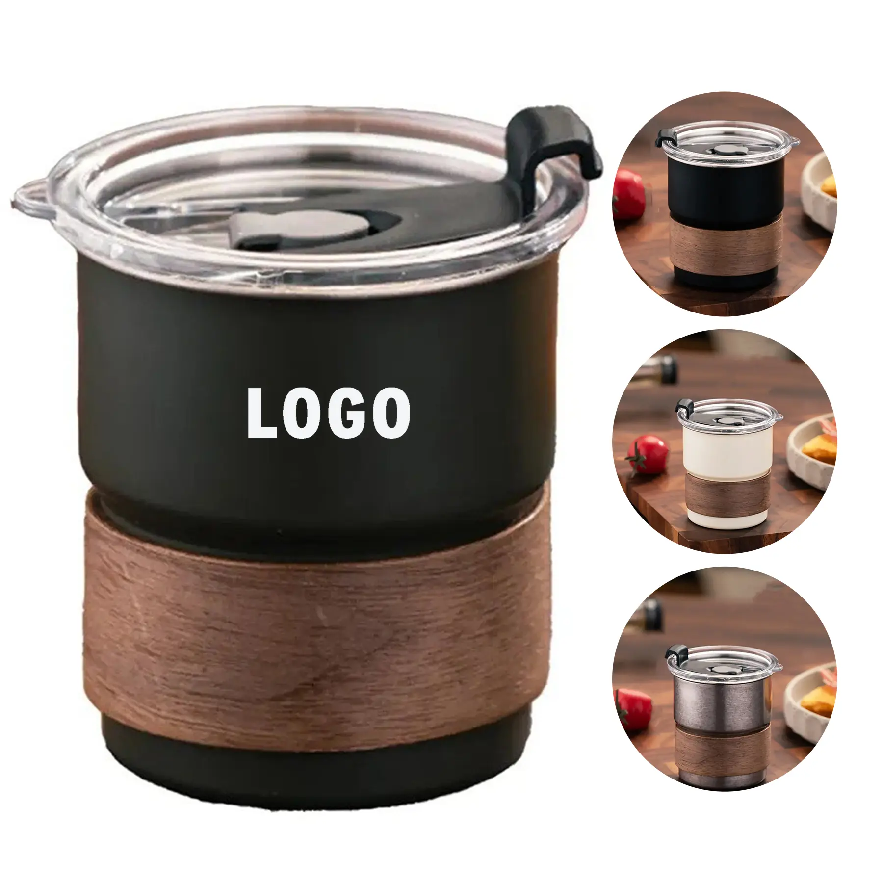 Double Wall Stainless Steel Insulated Camping Cup 10 oz Outdoor Tumbler Foldable Handle 2