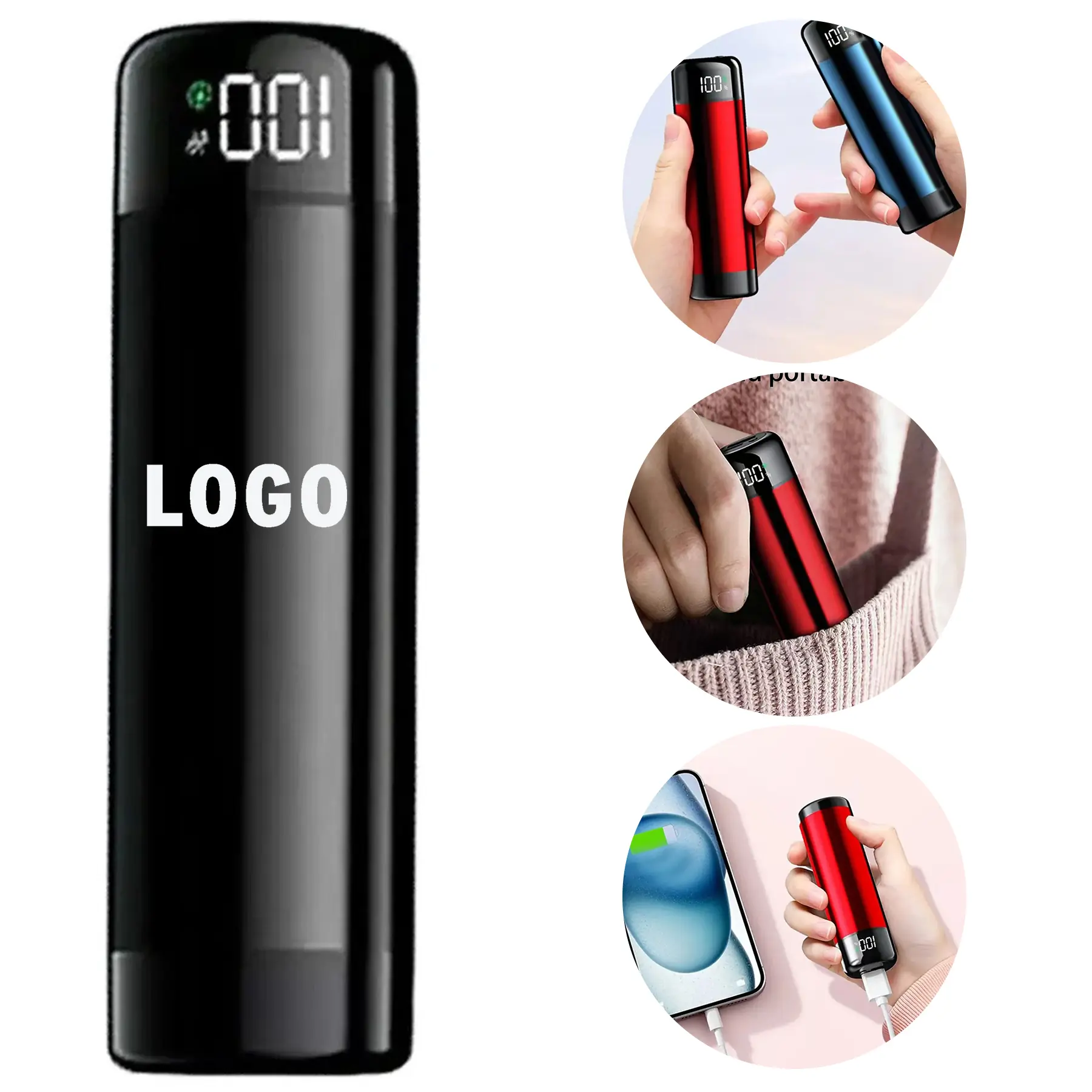 5000mAh Portable Power Bank Flashlight Hand Warmer 2