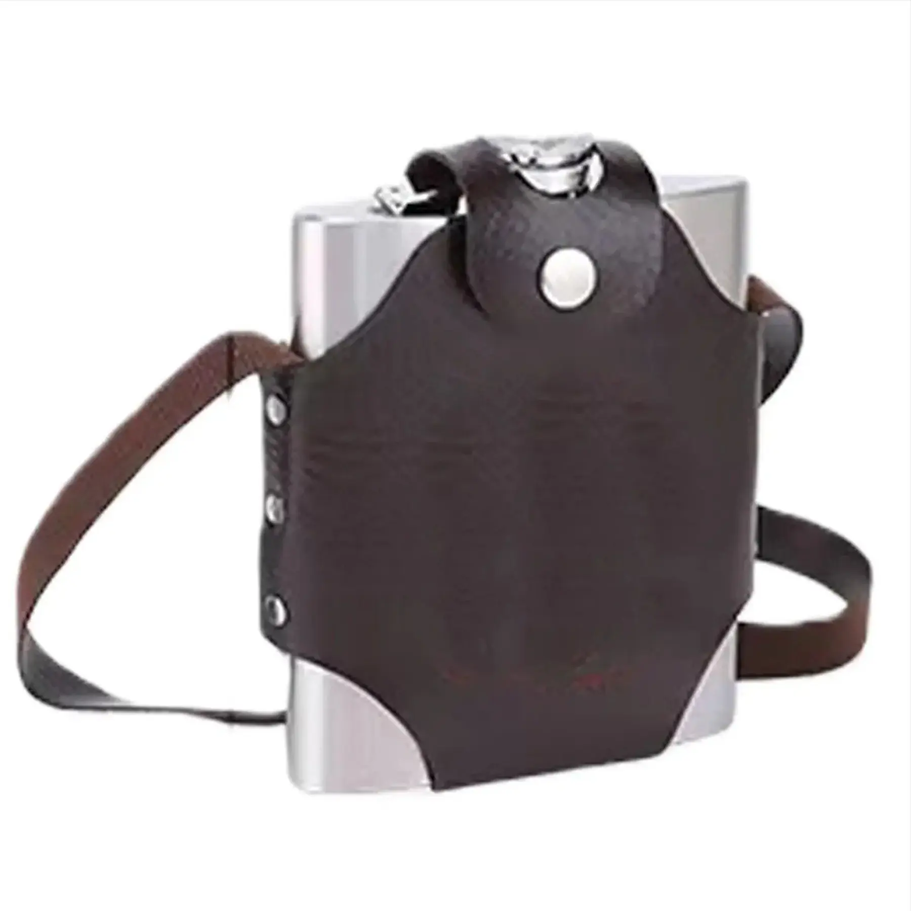 Premium Stainless Steel Hip Flask Leather Cover Portable Liquor Flask Gift