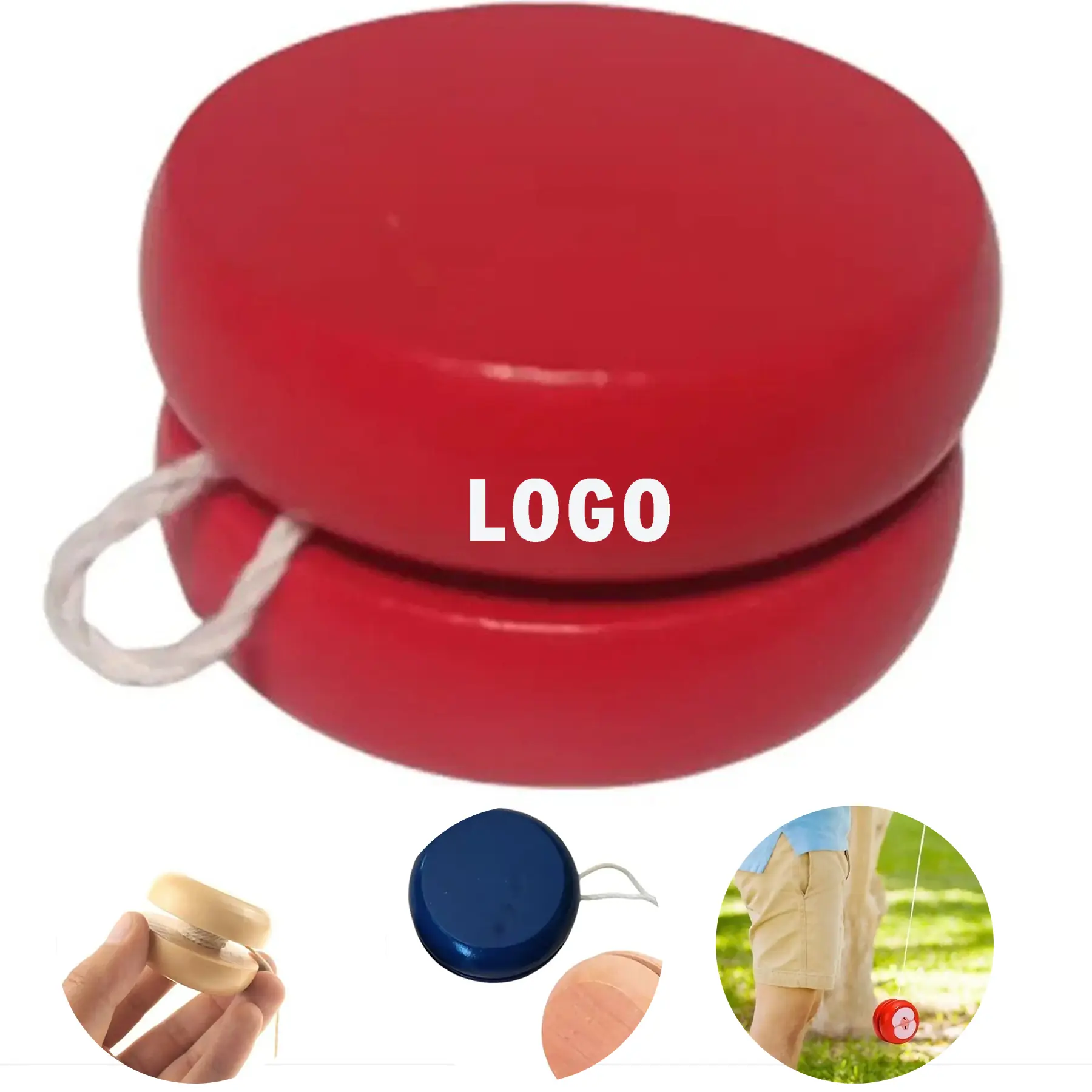 Custom Logo Eco Friendly Wooden Yo Yo Promotional Toy 2