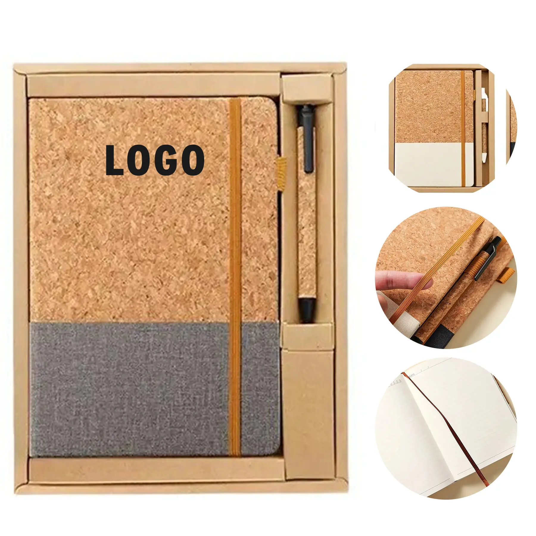 Personalized Cork Notebook Pen Set 2