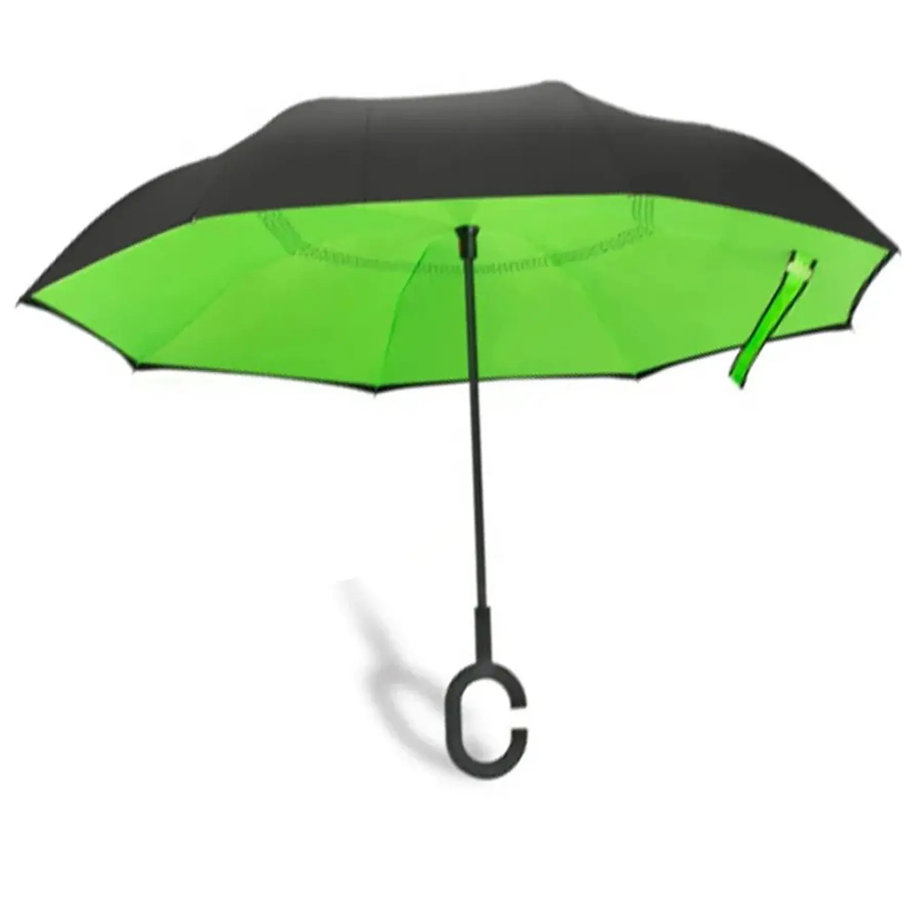 Reverse Umbrella C Handle Hands Free Double Layer