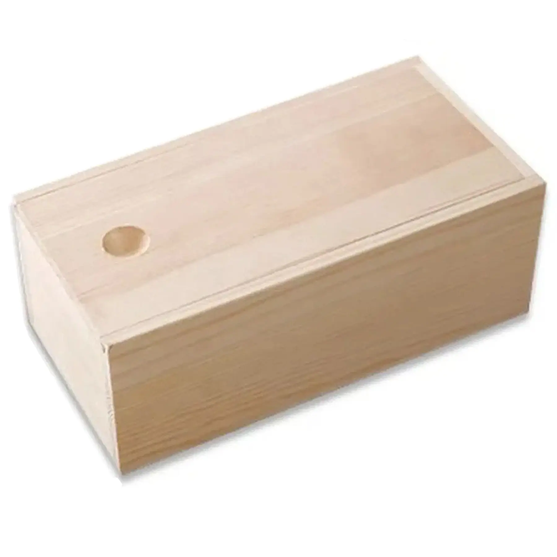 Vintage Wooden Sliding Lid Keepsake Storage Box