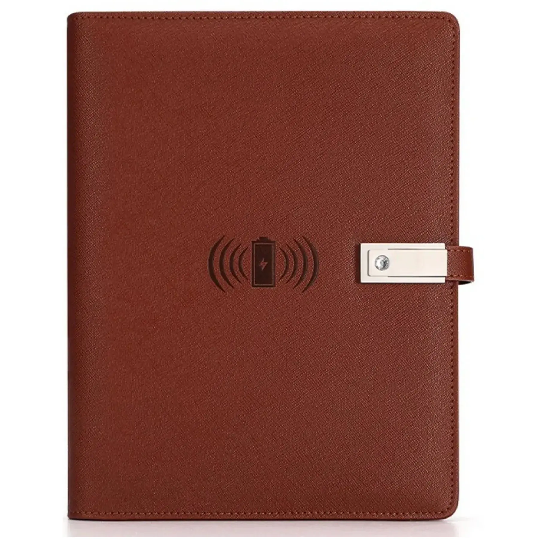PU Leather Wireless Charging Power Bank Notebook Planner