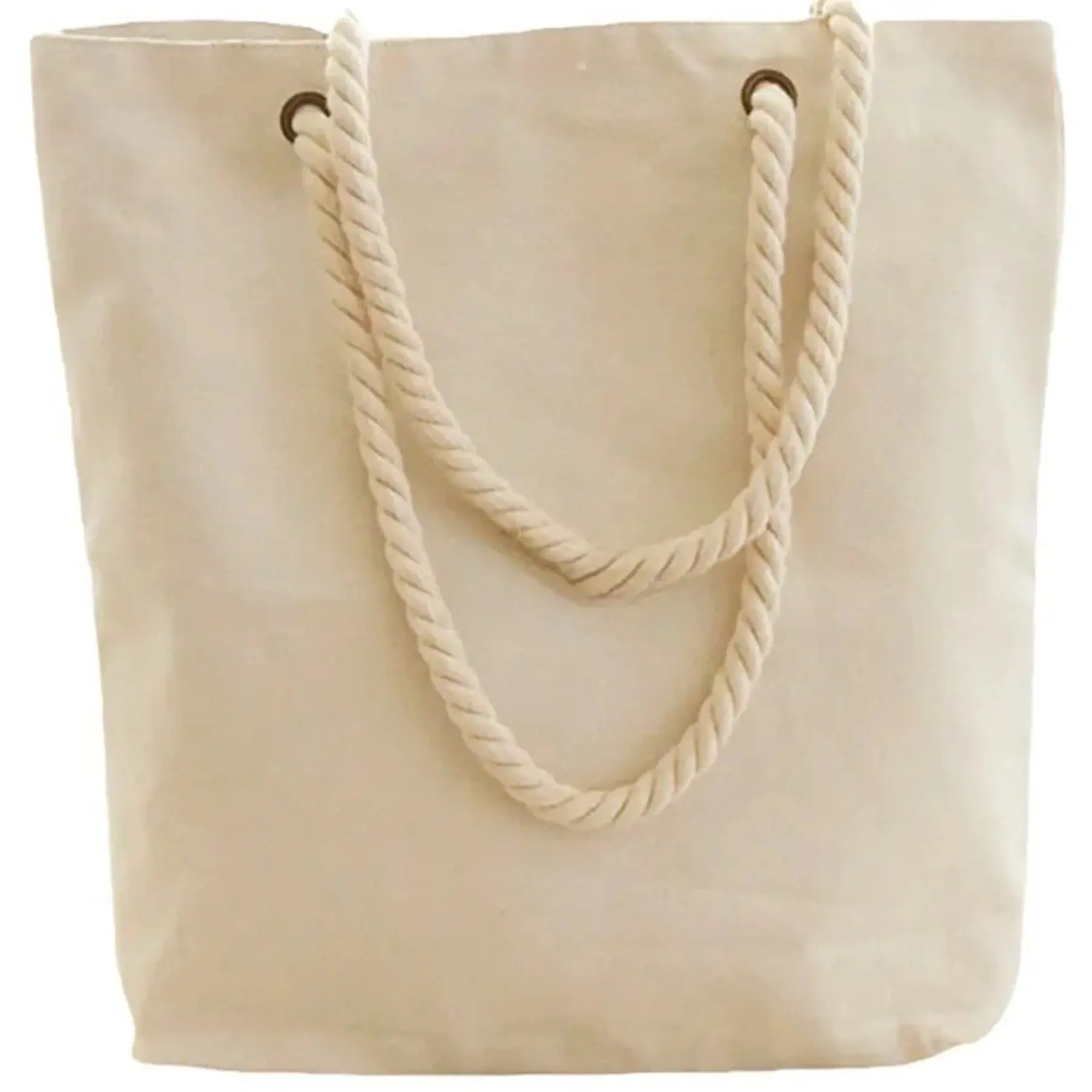 Eco Friendly Canvas Tote Bag Hemp Rope Handle Customizable
