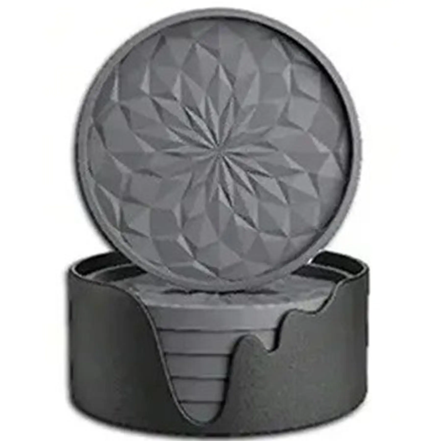 6 Pack Round Silicone Coasters Holder Nonslip Heat Resistant Absorbent