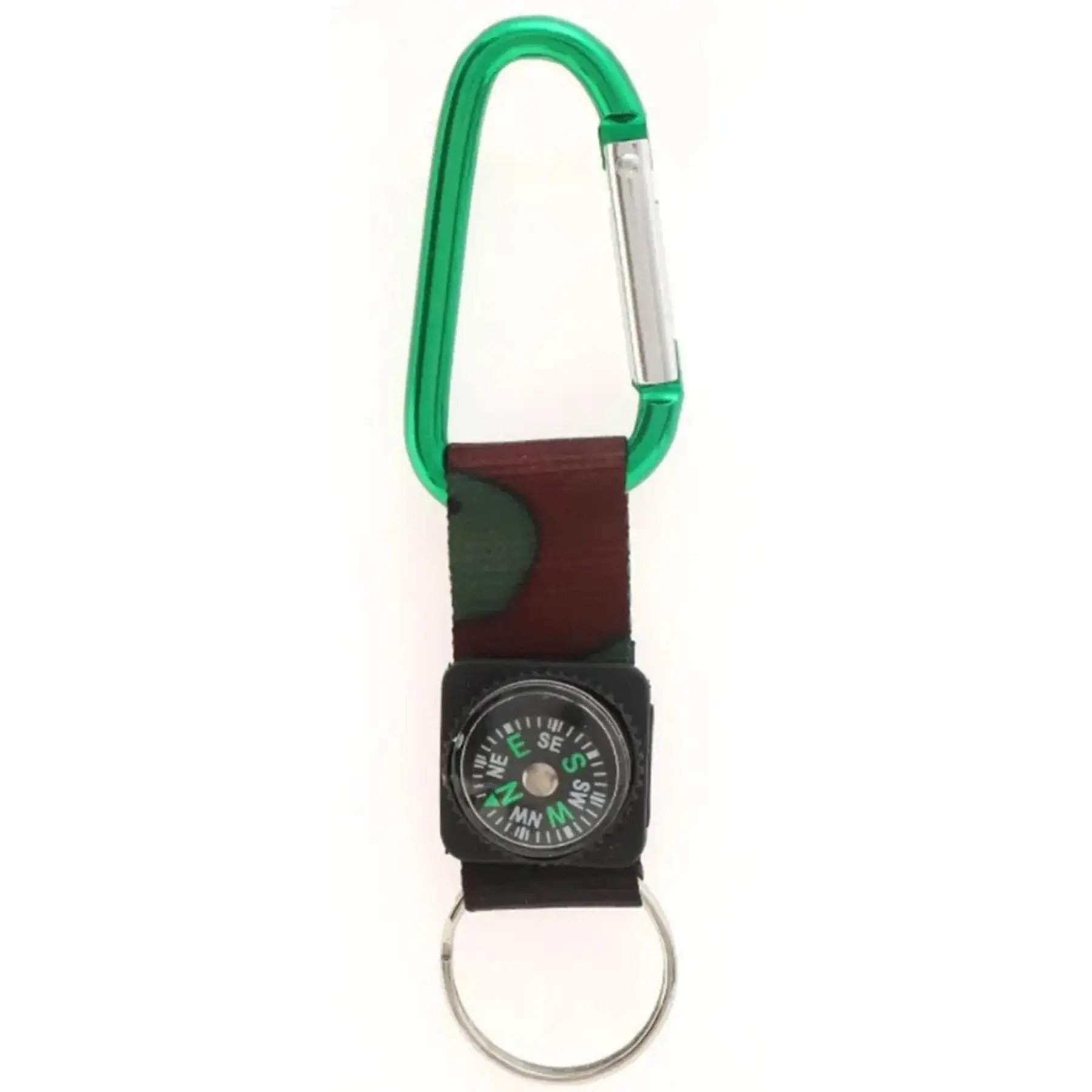 Magnetic Compass Carabiner Keychain with Detachable Key Ring for Outdoor Adventures