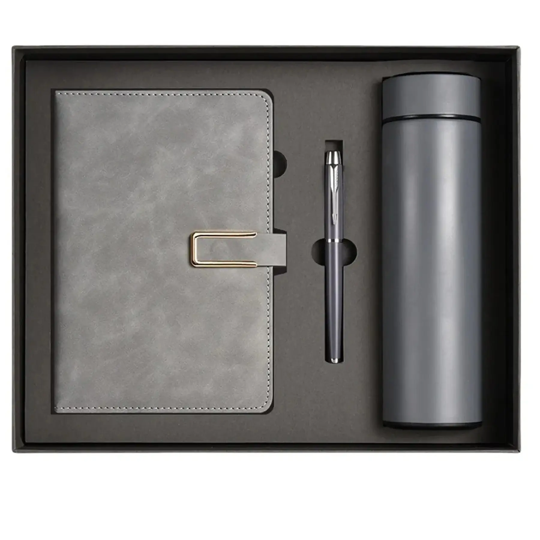 A5 Leather Notebook Thermos Bottle Pen Gift Bundle