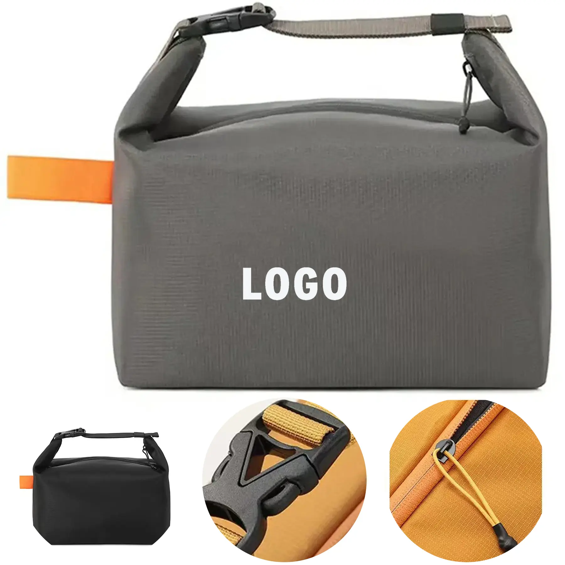Foldable Insulated Roll Top Lunch Tote Bag 2