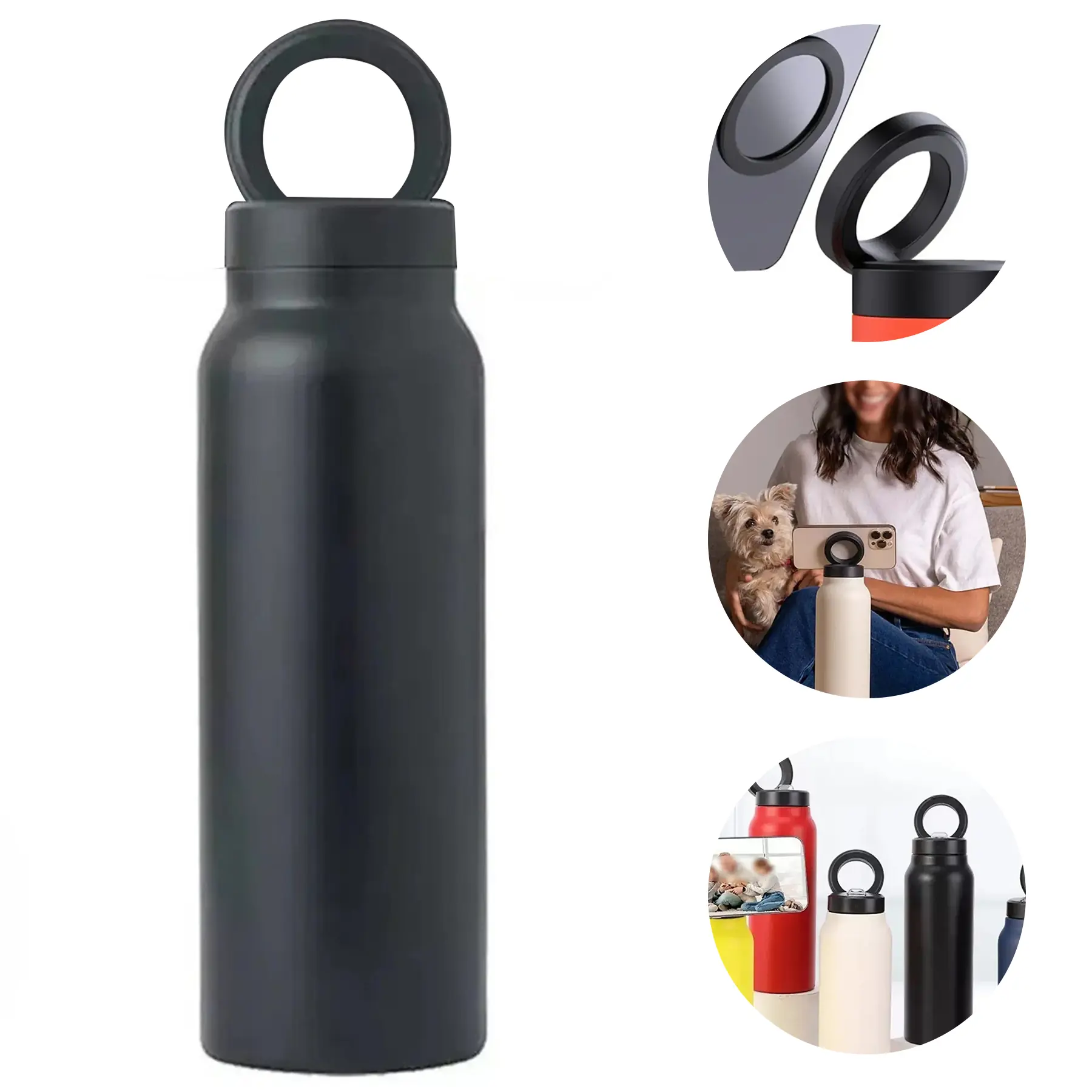 Stainless Steel Insulated Water Bottle Magnetic Stand 27oz Leakproof Customizable 2