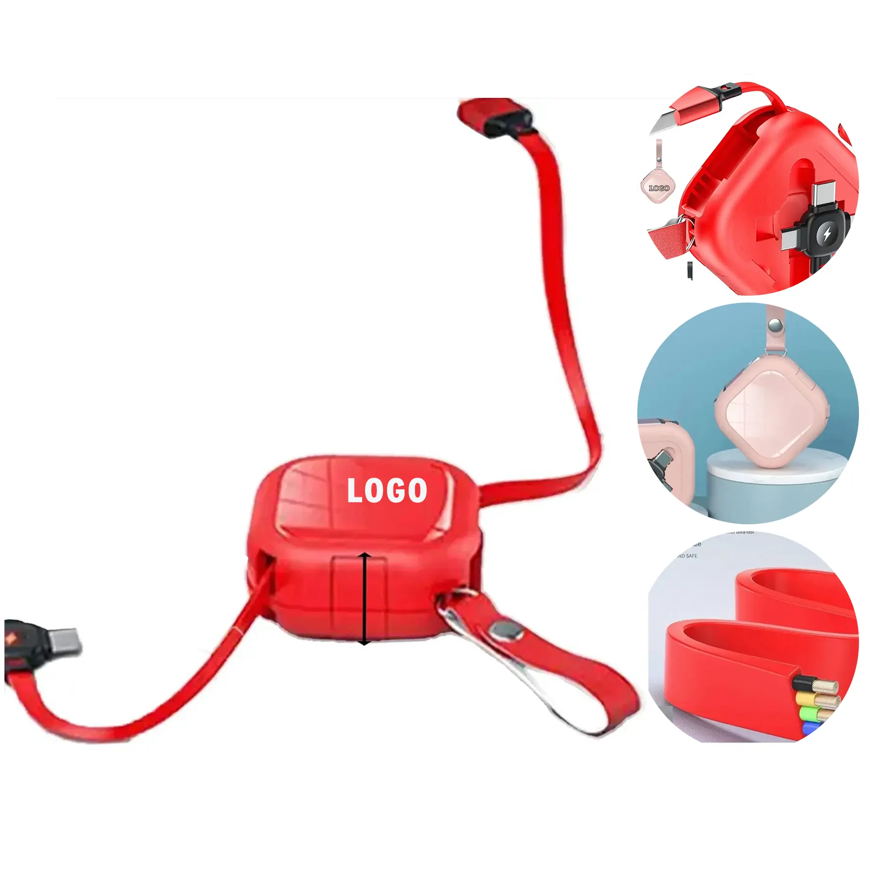 Three Port Retractable USB Charging Cable 2