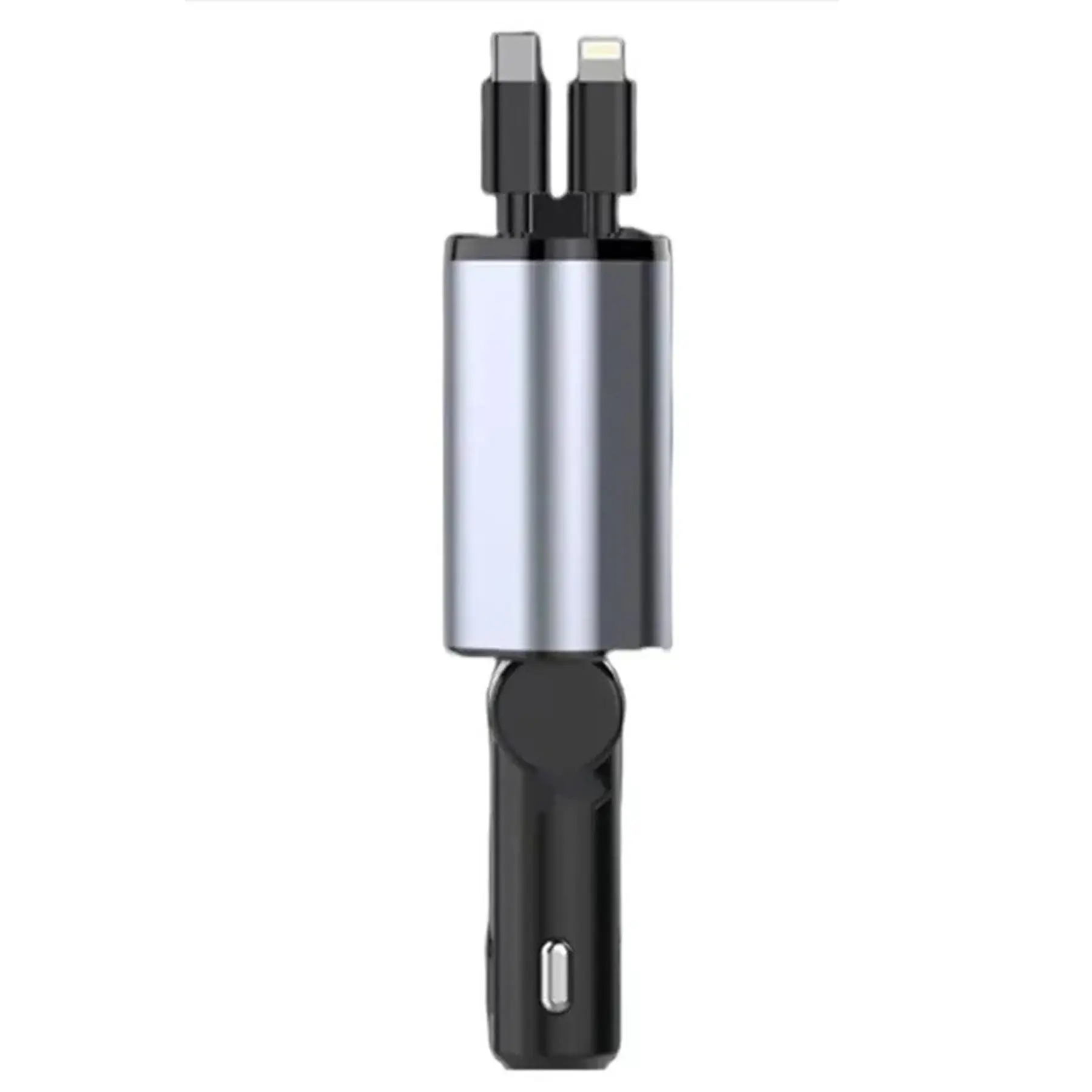 Compact Retractable Car Charger 15W Fast USB Type C Power Adapter 4 Devices