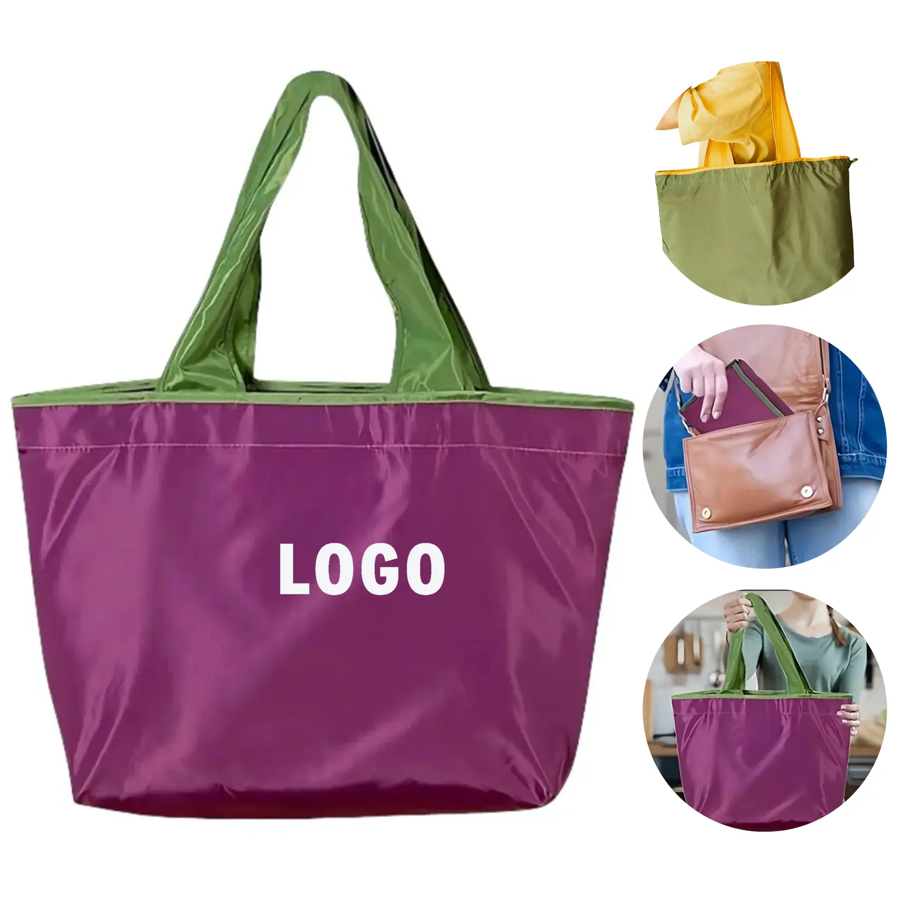 Reusable Heavy Duty Shopping Bag Foldable Tote with Large Capacity 2