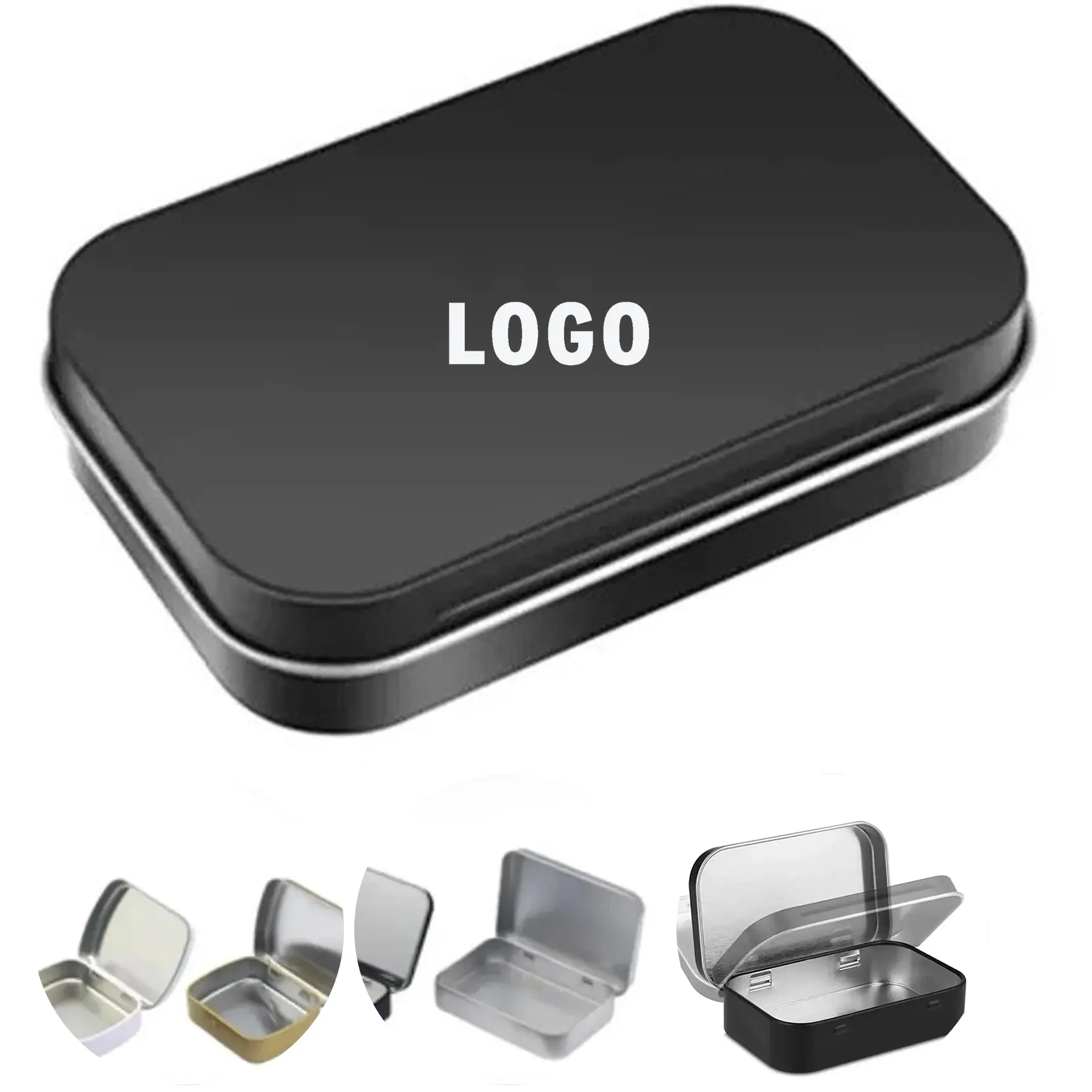 Small Metal Hinged Tin Boxes For Travel Storage 2