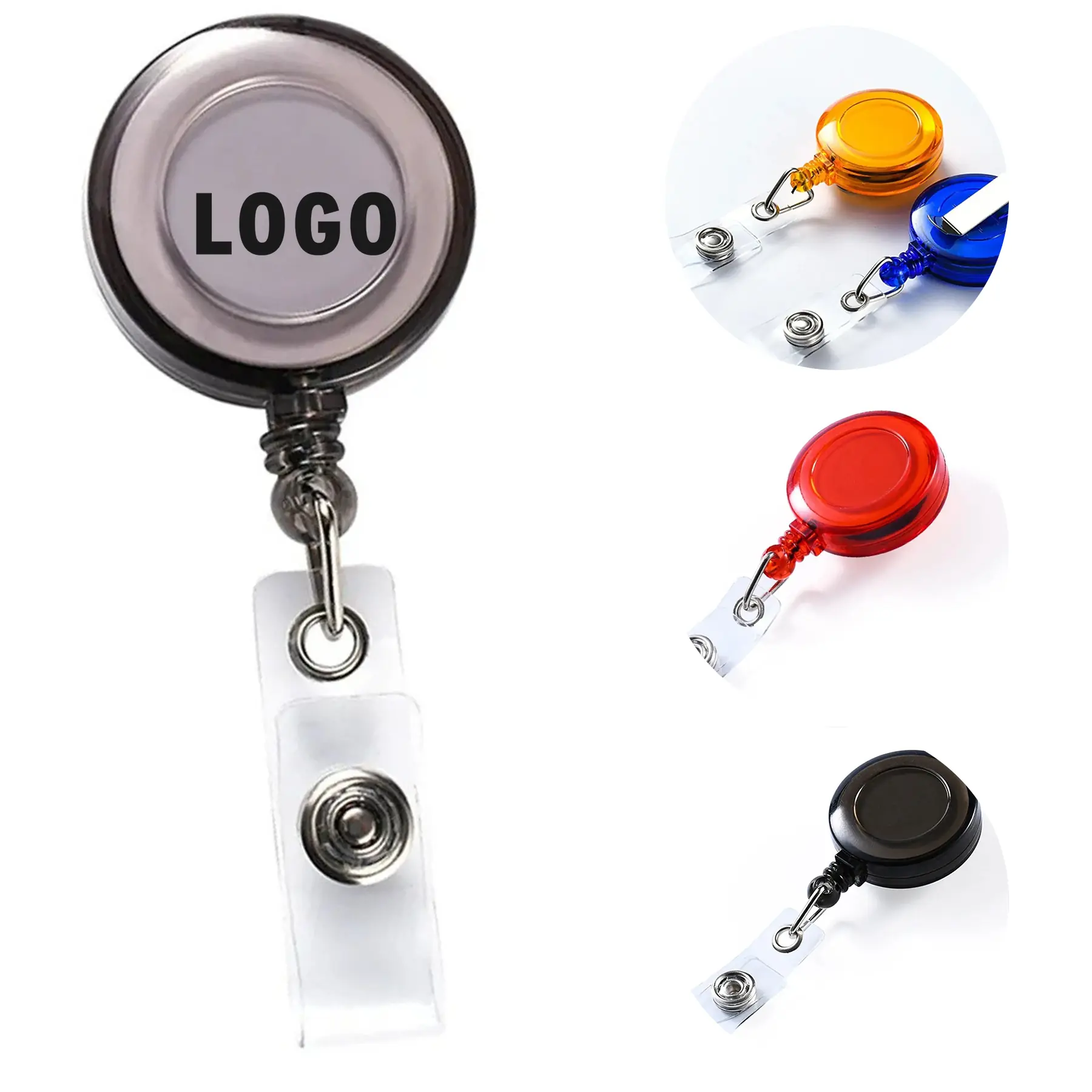 Transparent Retractable Badge Reel Back Clip 2