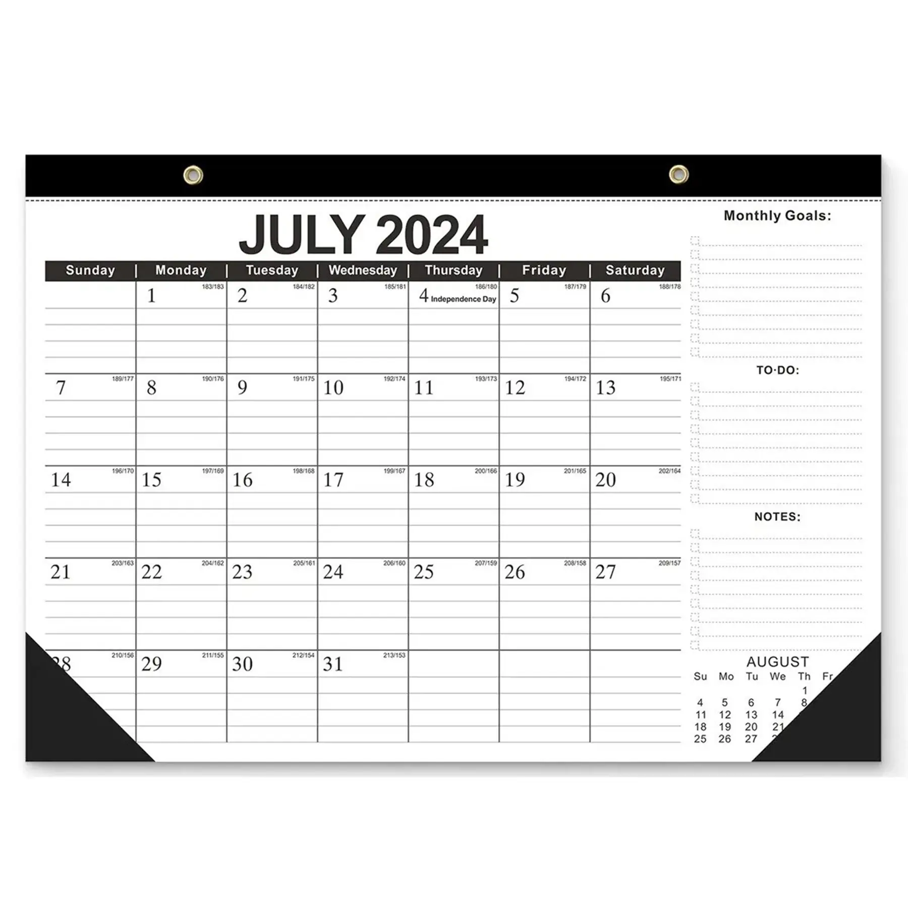 18 Month Long Desk Calendar Planner