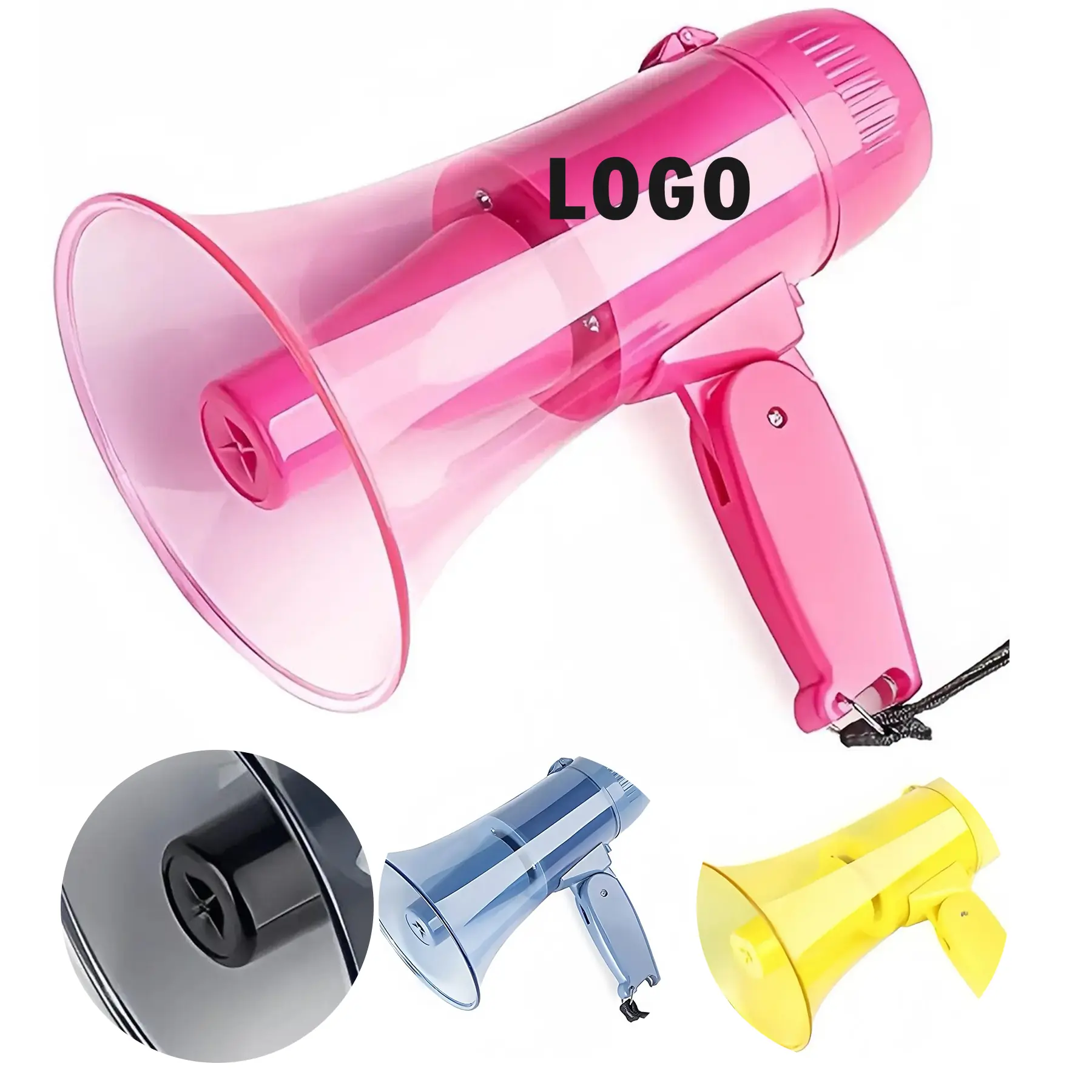 Portable 25W Megaphone Speaker Transparent Color Voice Amplifier Cheerleading Emergency 2