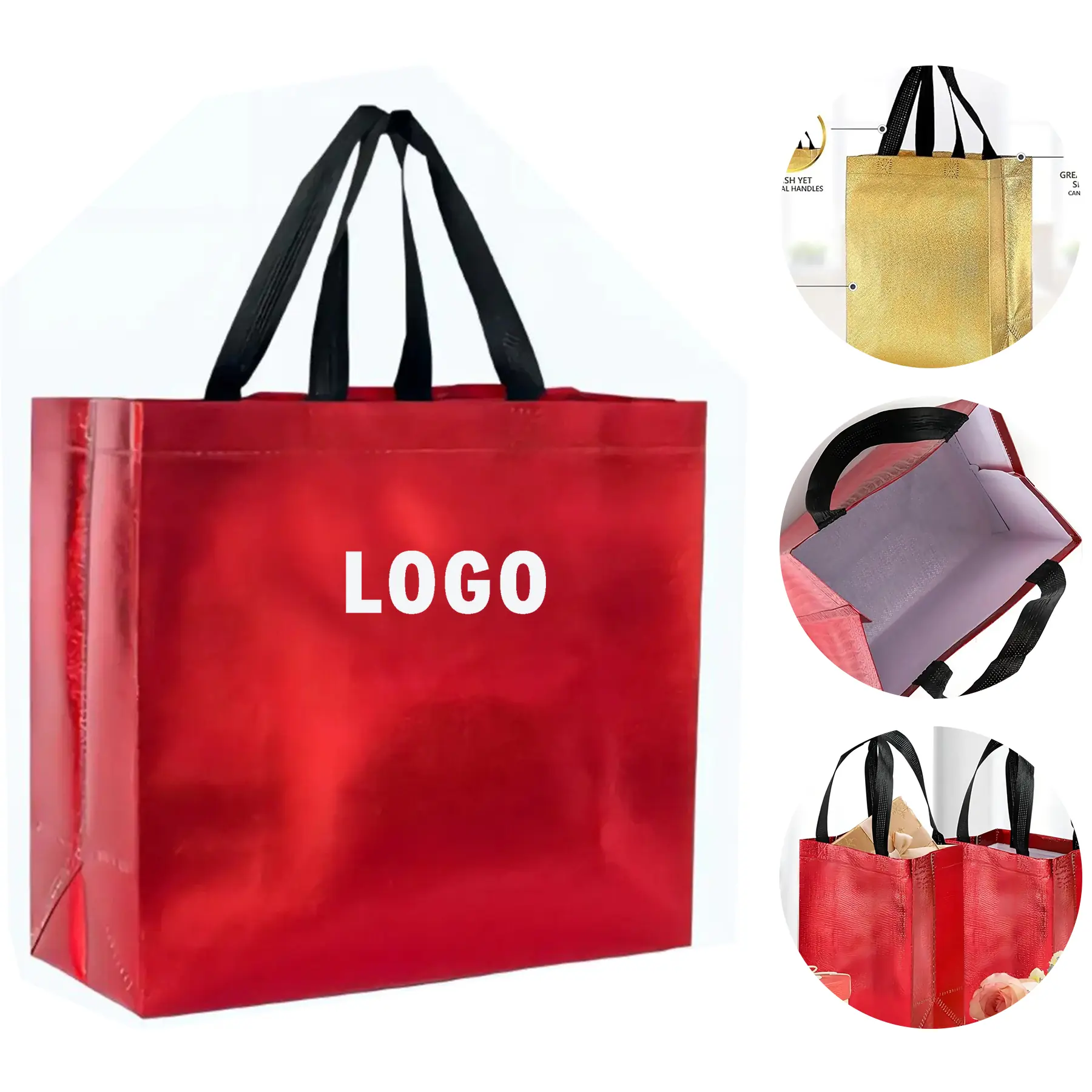 Laser Gloss Nonwoven Reusable Gift Bag Party Favor 2