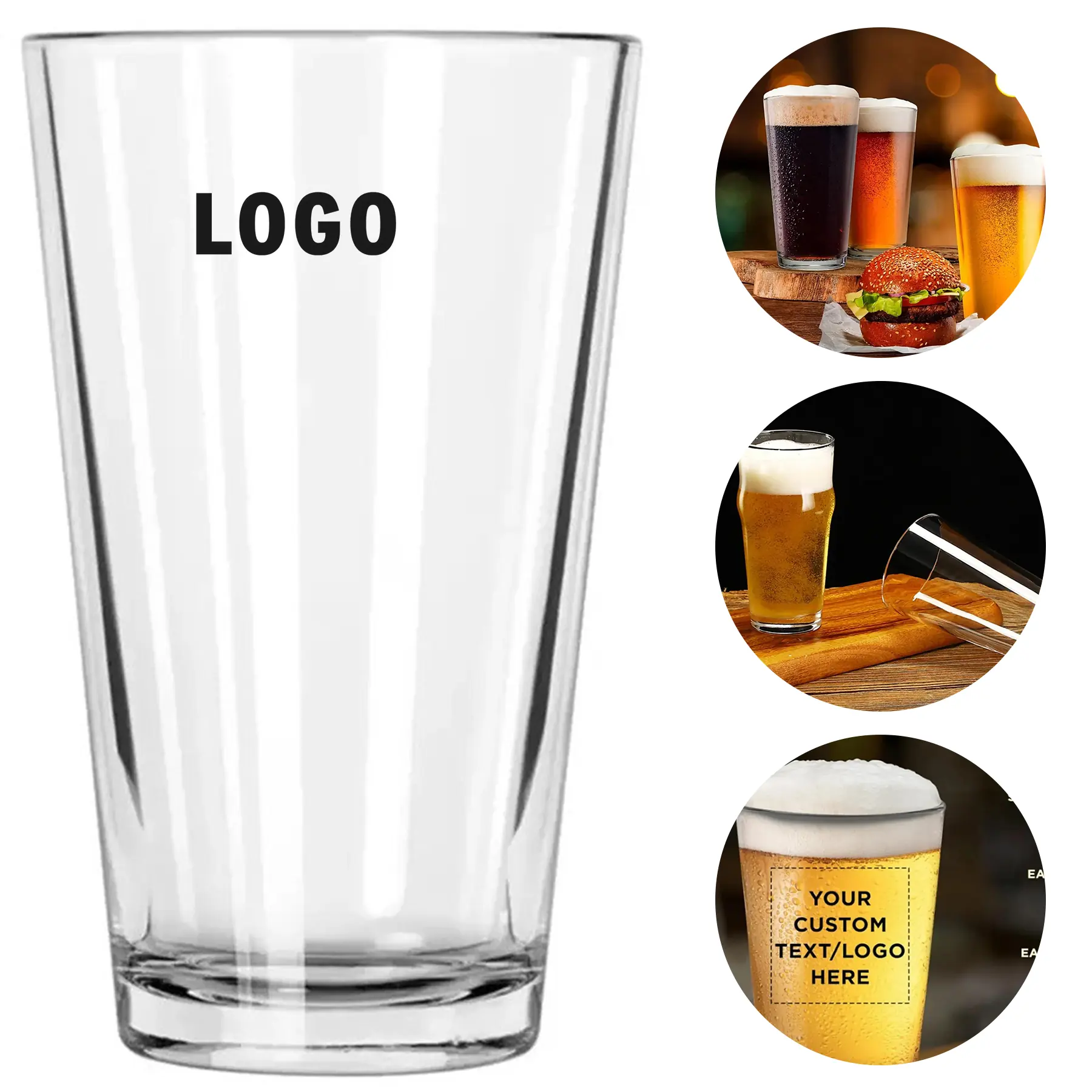 Classic Craft Beer Pint Glass 16 Oz Solid Cup 2