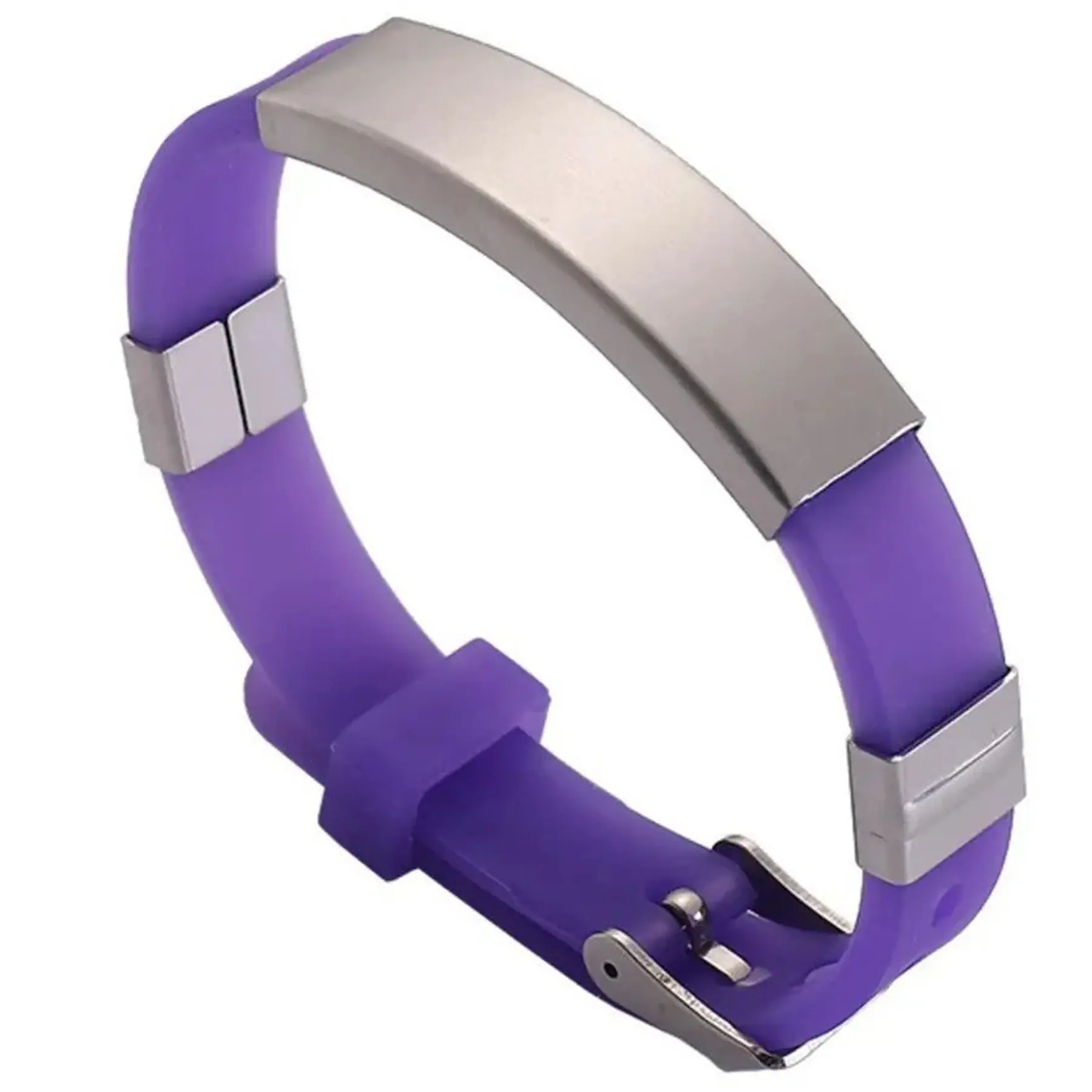 Personalized Silicone Wristband Steel Tag Bracelet