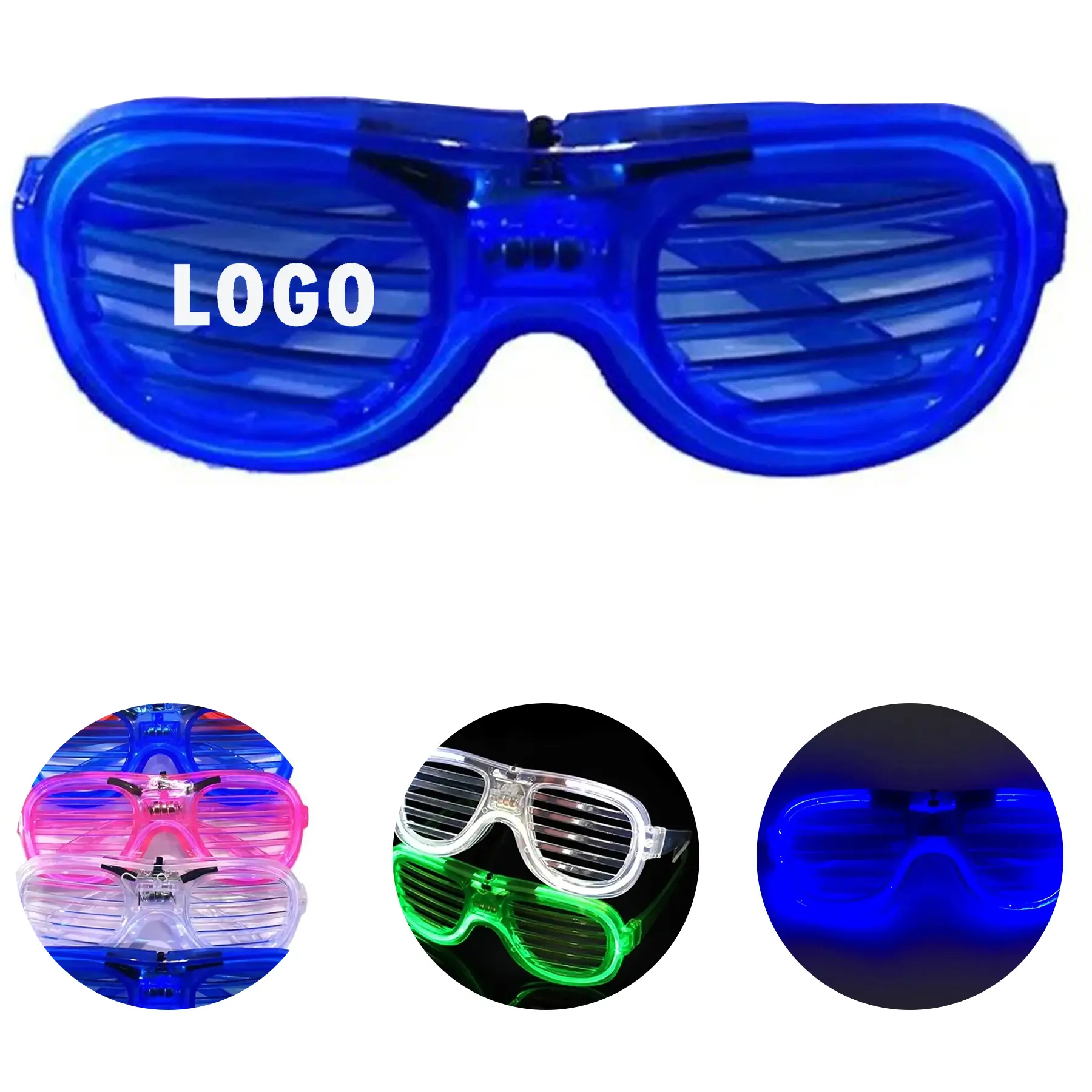 LED Glowing Slotted Glasses Multiple Flash Modes Party Events 2