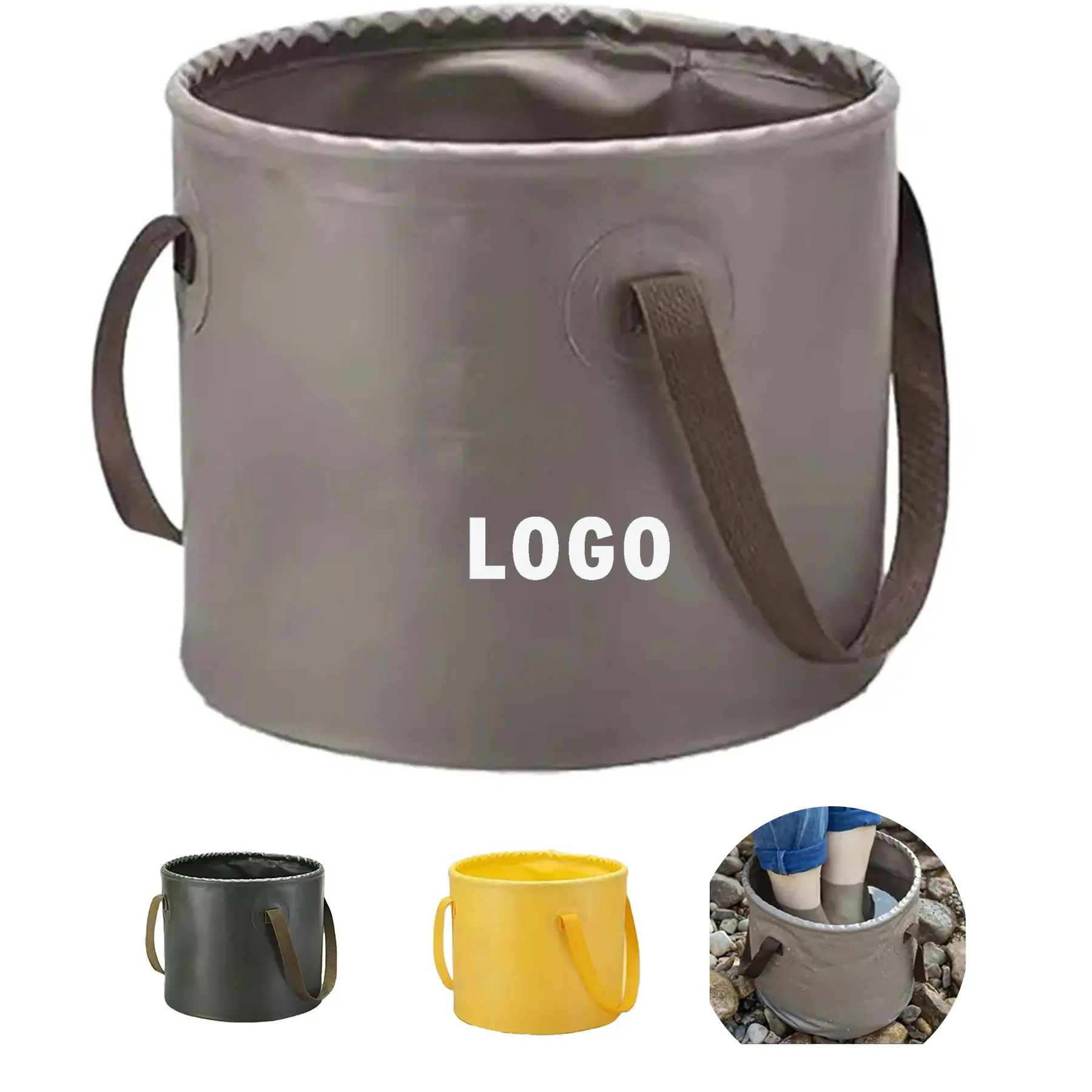 Collapsible Utility Bucket for Camping Fishing Gardening 2