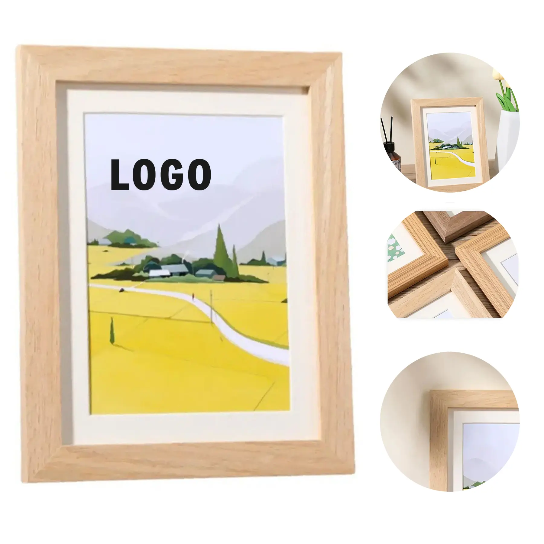 Elegant Solid Wood Picture Frame Custom Logo 2