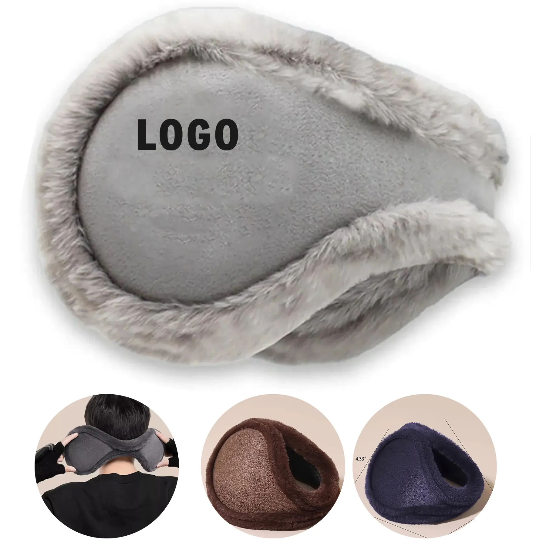 Plush Faux Fur Earmuffs Windproof Winter Ear Warmers 2