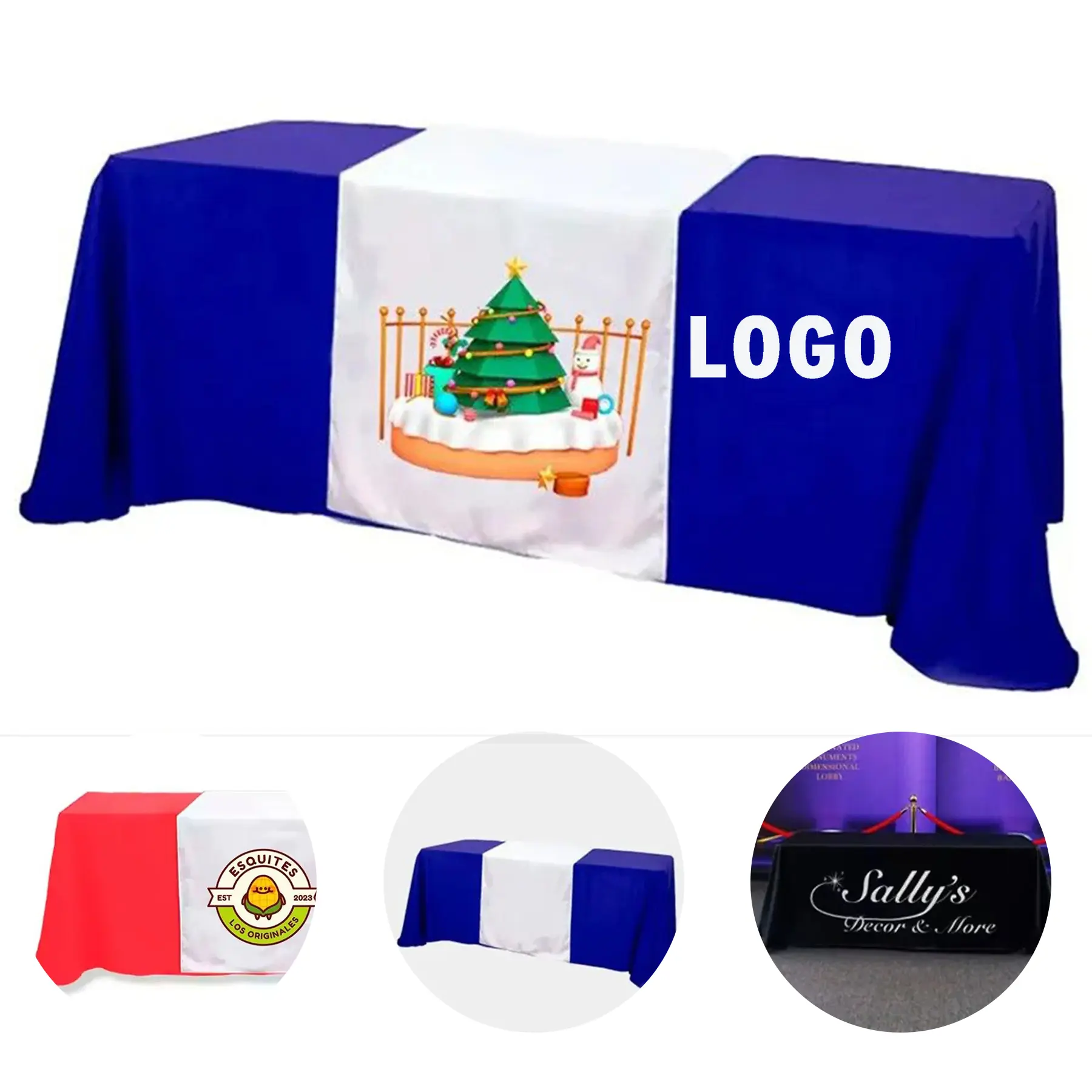Personalized Trade Show Table Runner Featuring Company Logo 2