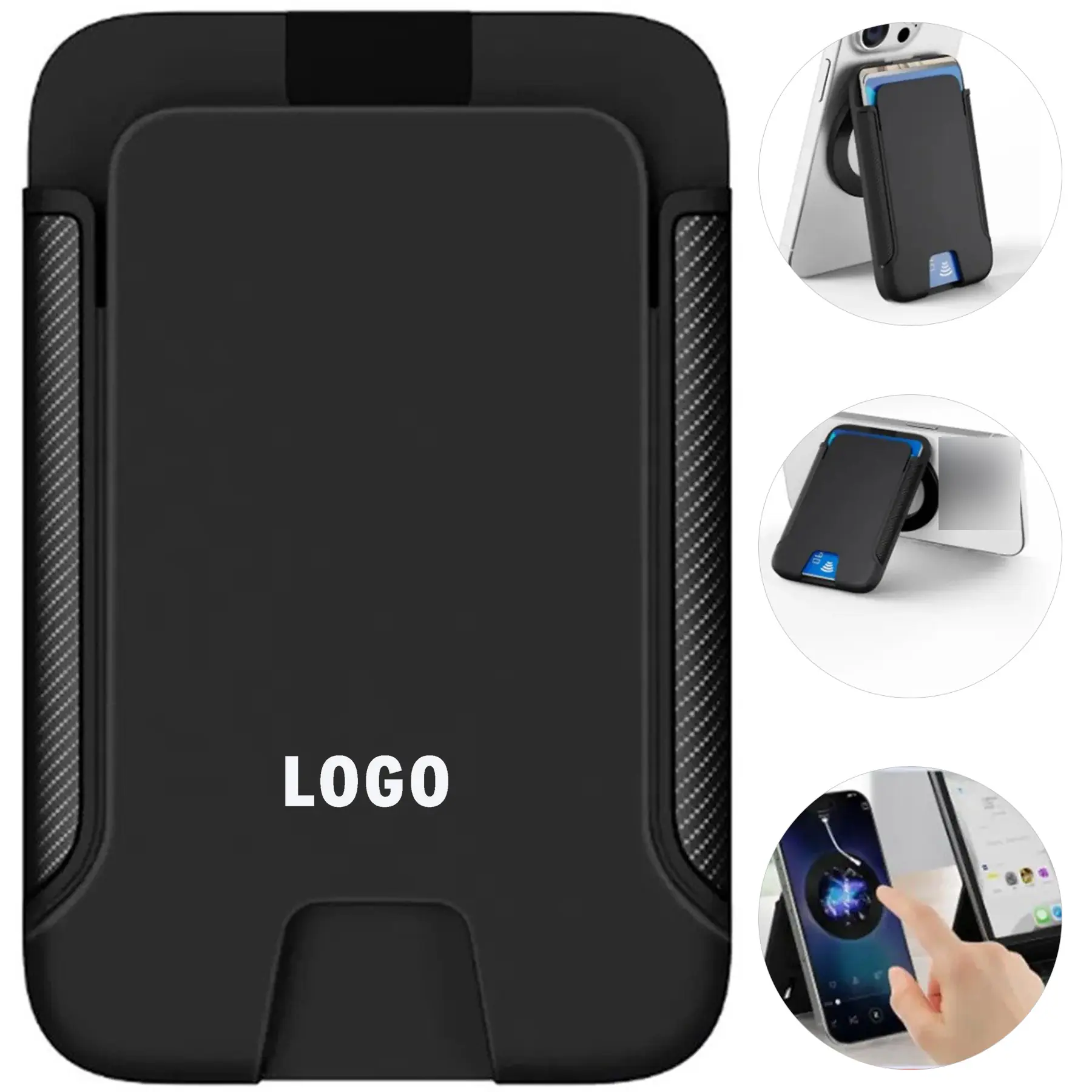 Magnetic Wallet Card Holder Rotating Phone Stand 2