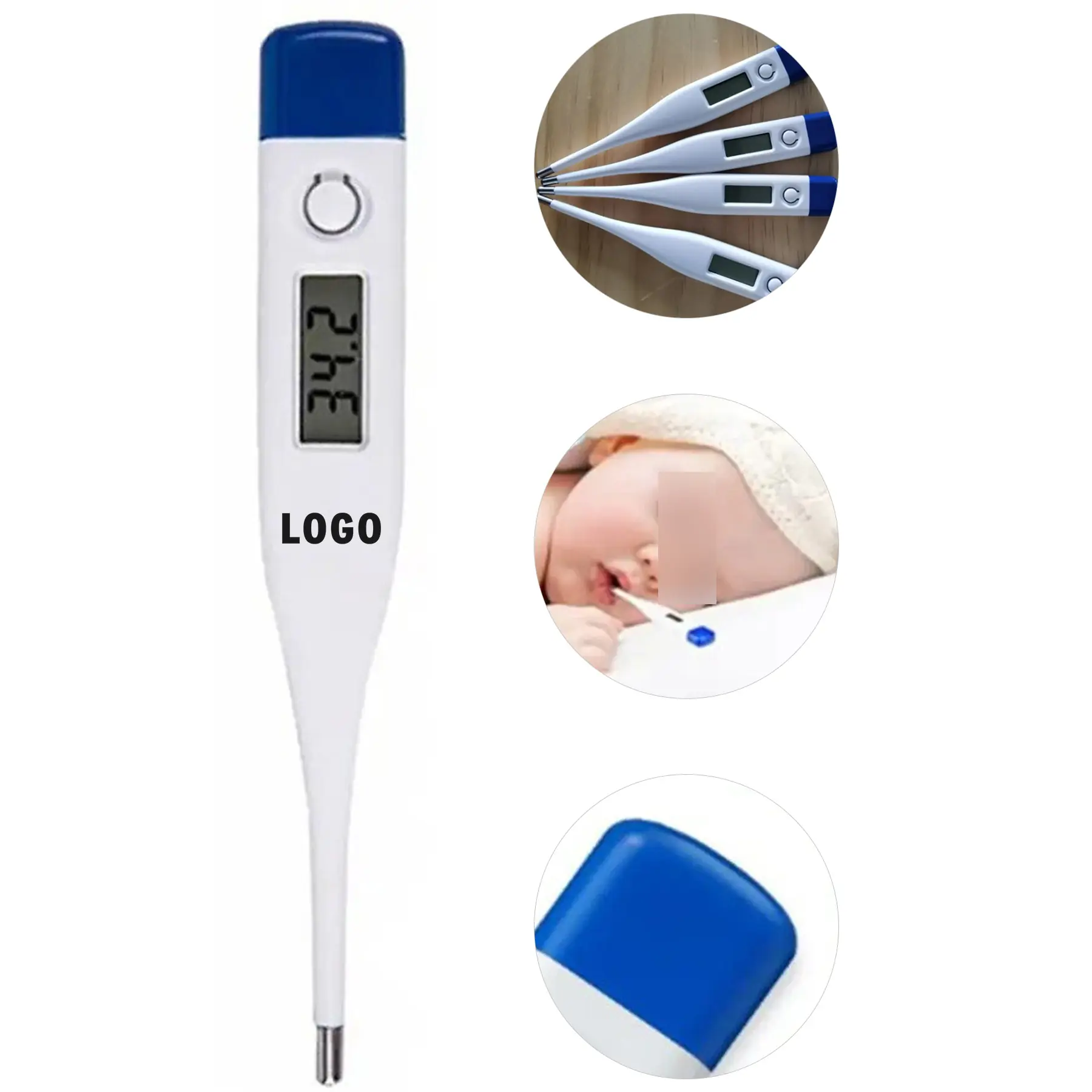 Accurate Digital Thermometer for Oral Underarm Temperature Check with LCD Display 2